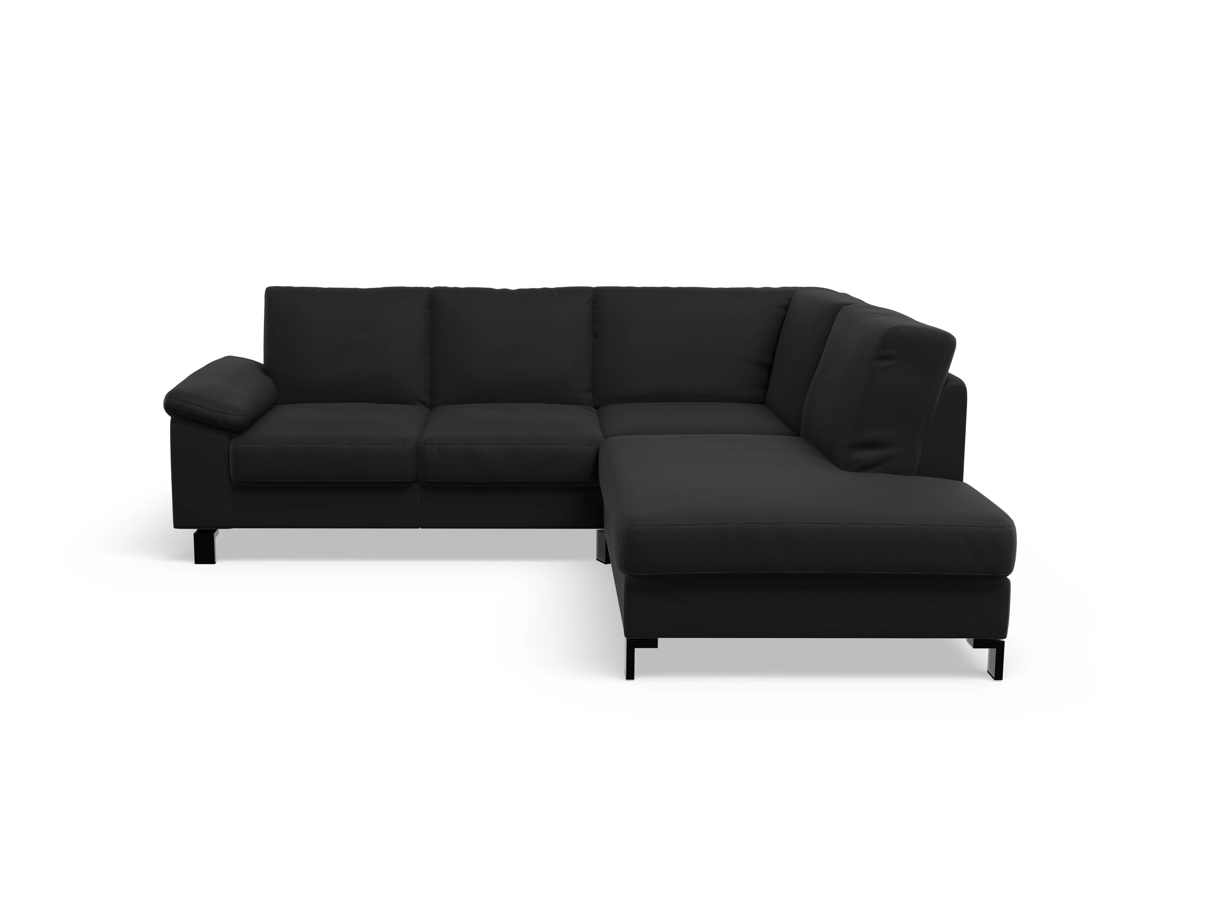 Ansicht des Produktes Casco 2.0 Ecksofa rechts Abschluss offen in Leder Schwarz