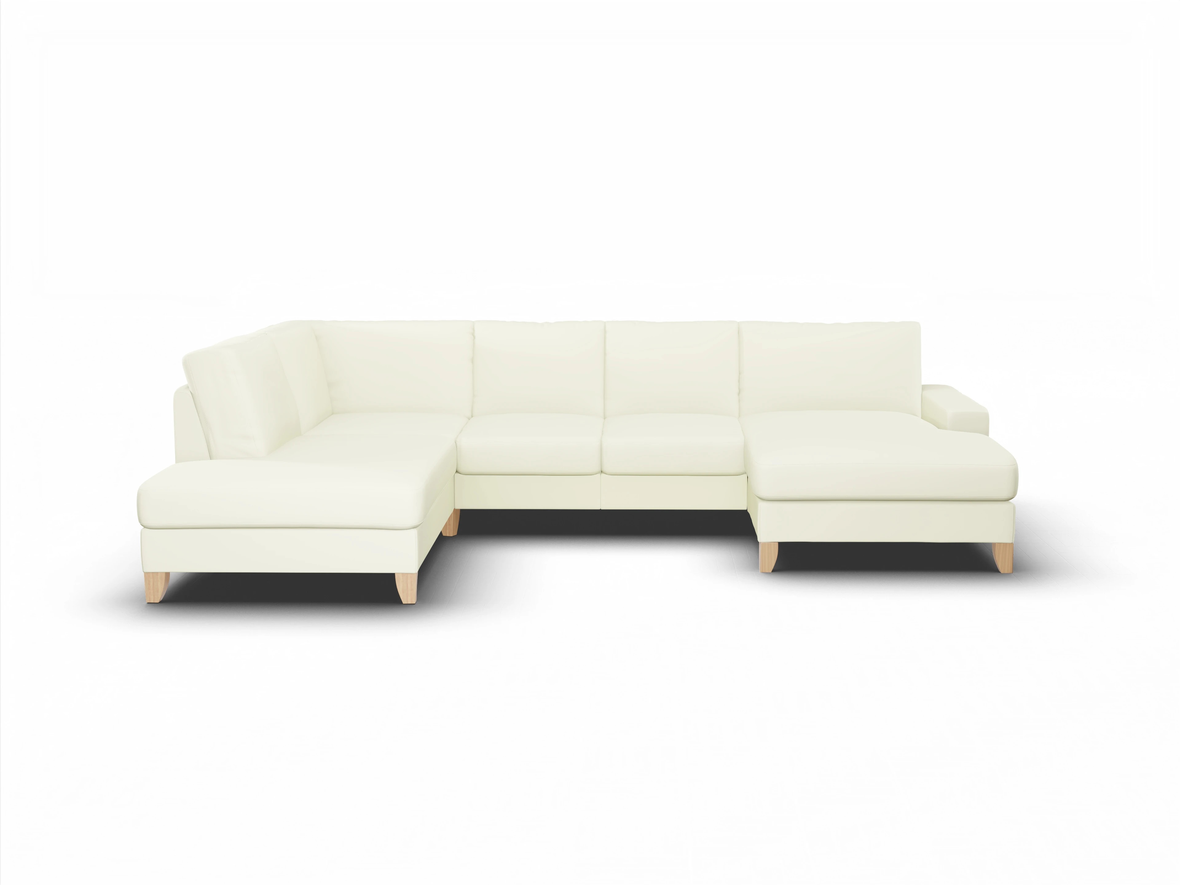 Ansicht des Produktes Casco 2.0 Wohnlandschaft offen beidseitig in Leder Weiss