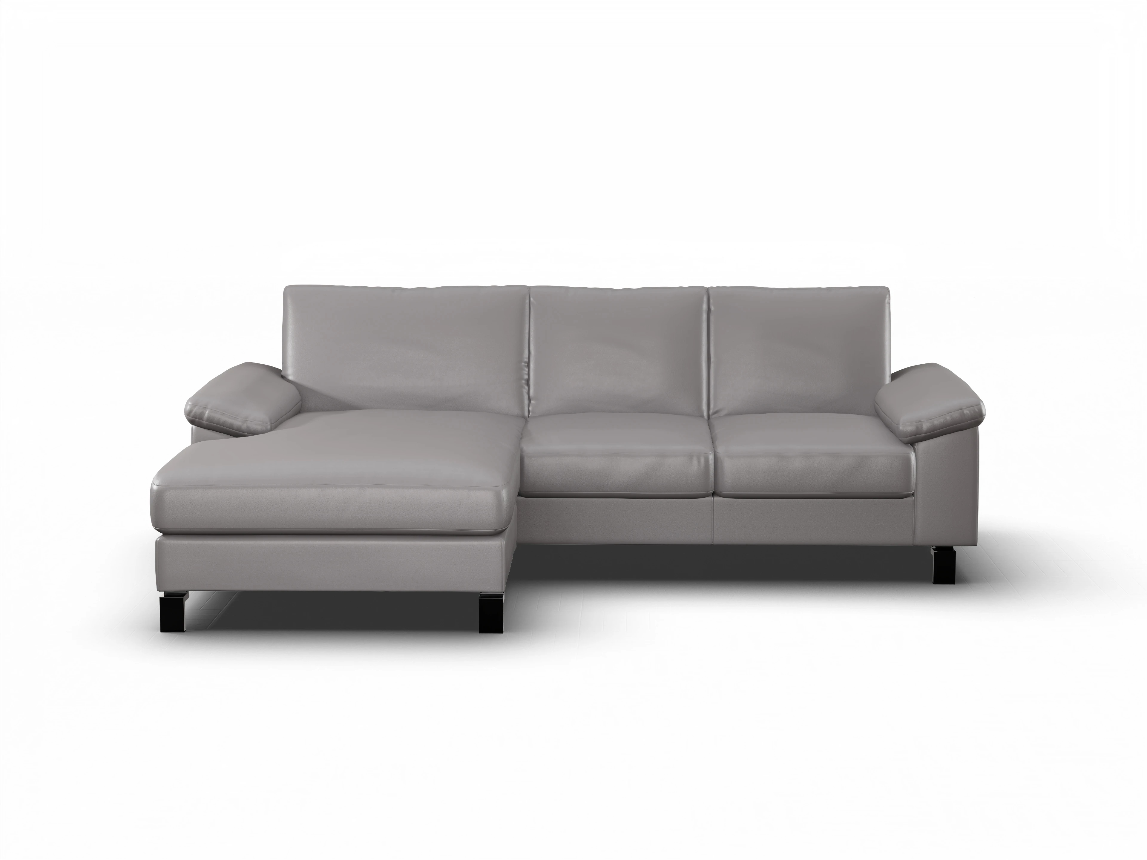 Ansicht des Produktes Casco 2.0 Ecksofa links Abschluss offen in Leder Grau