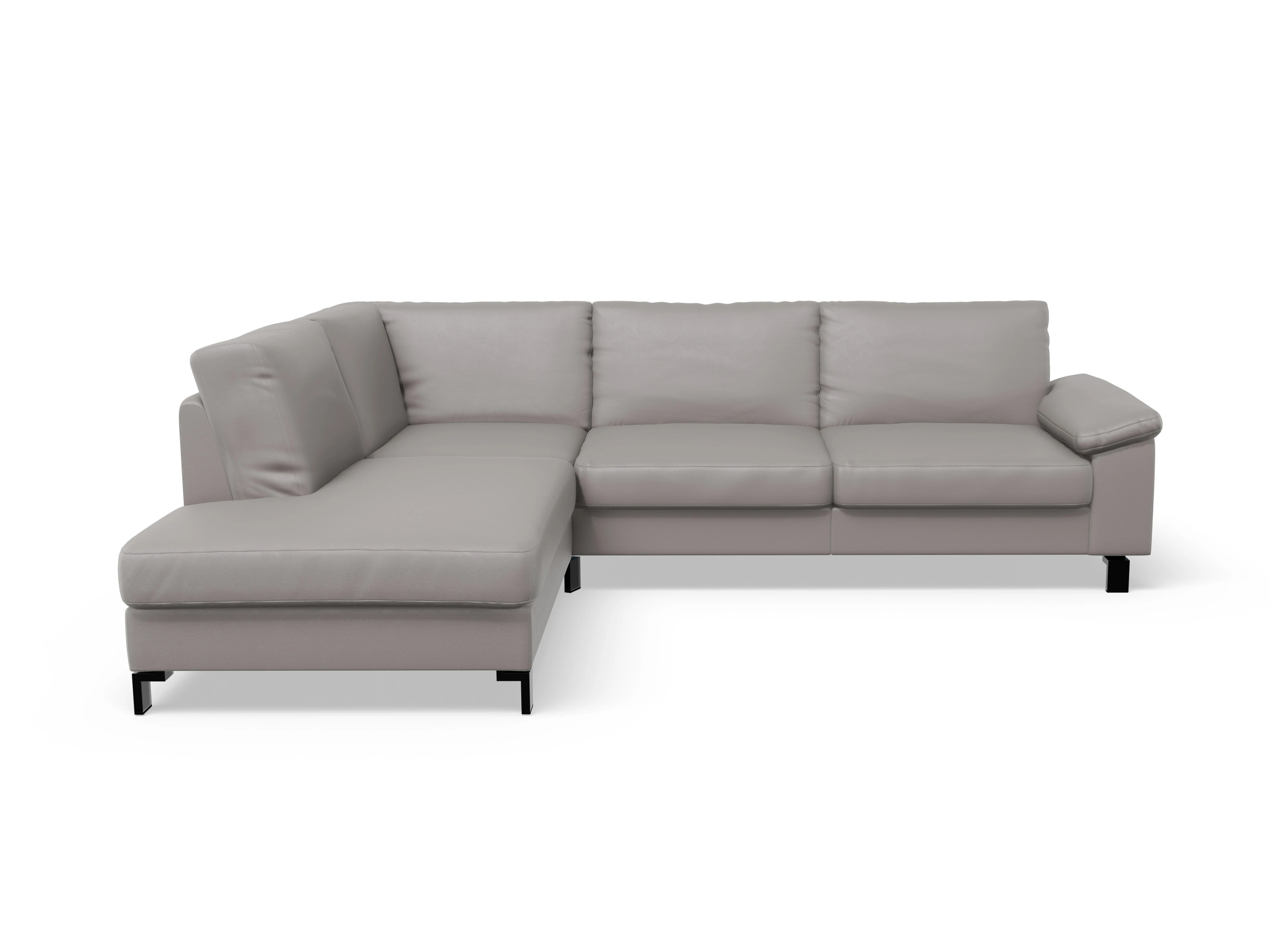 Ansicht des Produktes Casco 2.0 Ecksofa links Abschluss offen in Leder Grau