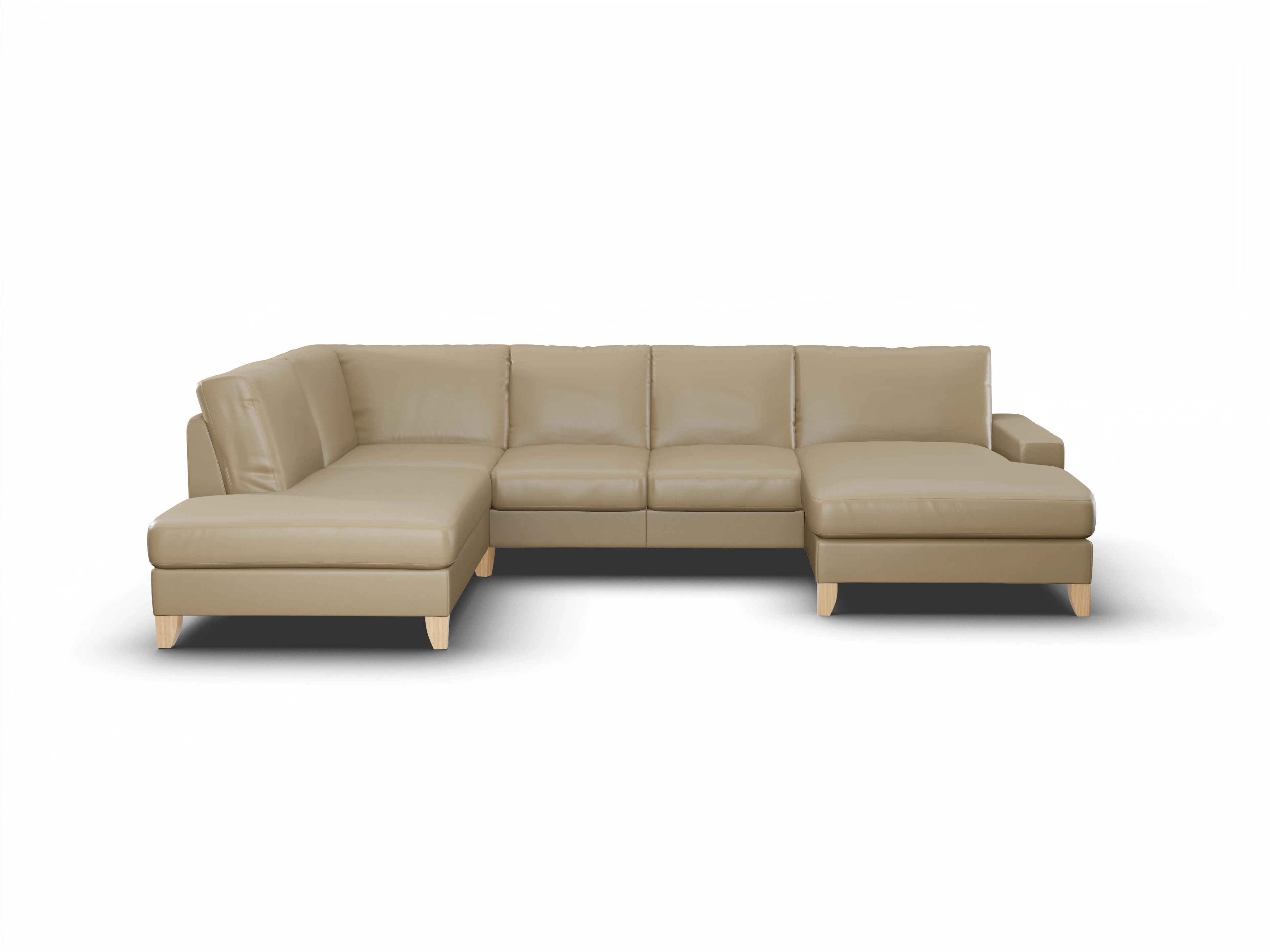 Ansicht des Produktes Casco 2.0 Wohnlandschaft offen beidseitig in Leder Beige