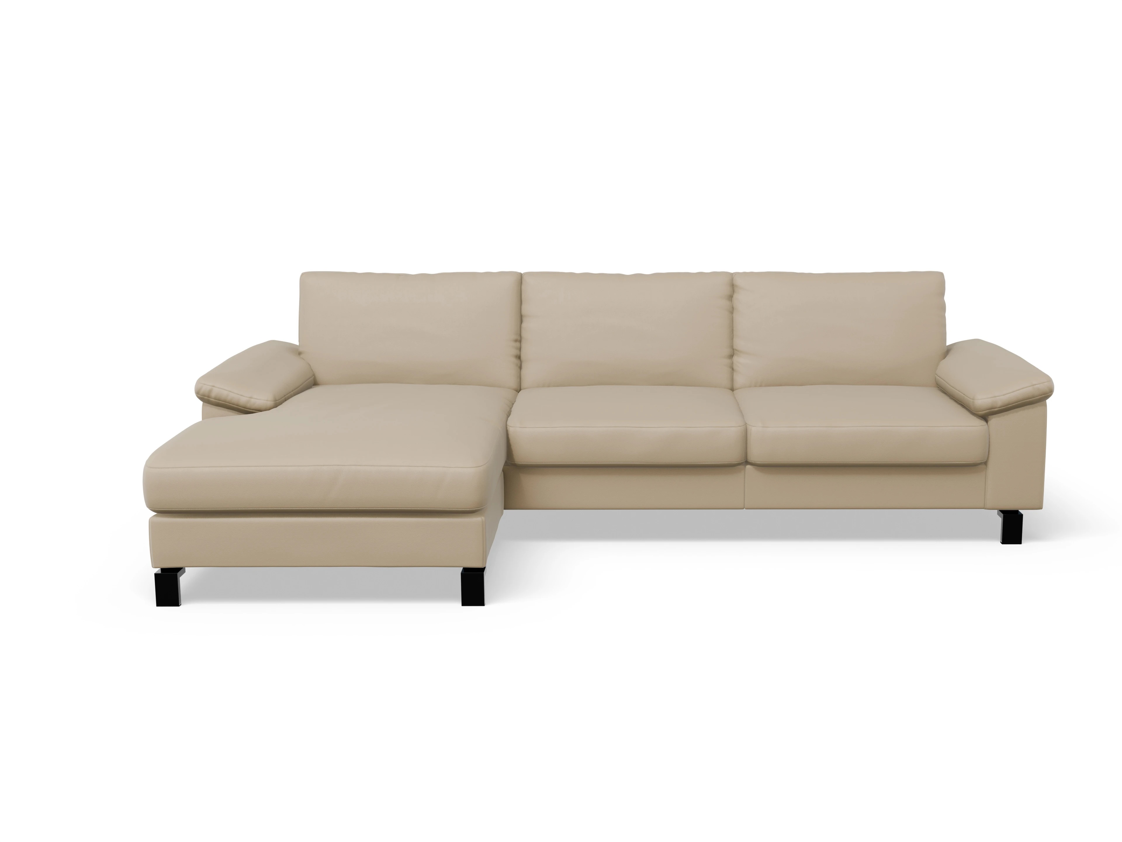 Ansicht des Produktes Casco 2.0 Ecksofa links Abschluss offen in Leder Beige