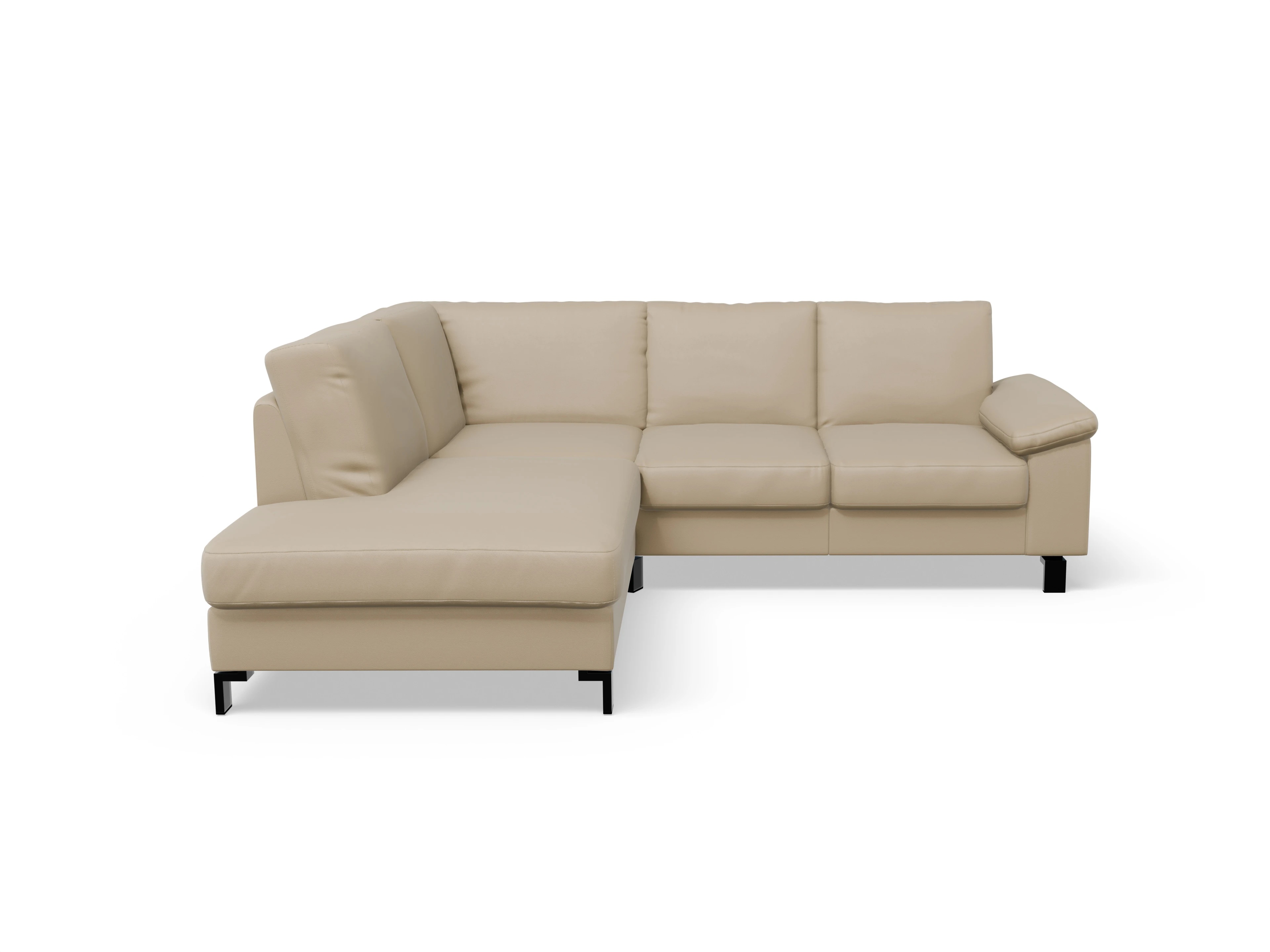 Ansicht des Produktes Casco 2.0 Ecksofa links Abschluss offen in Leder Beige