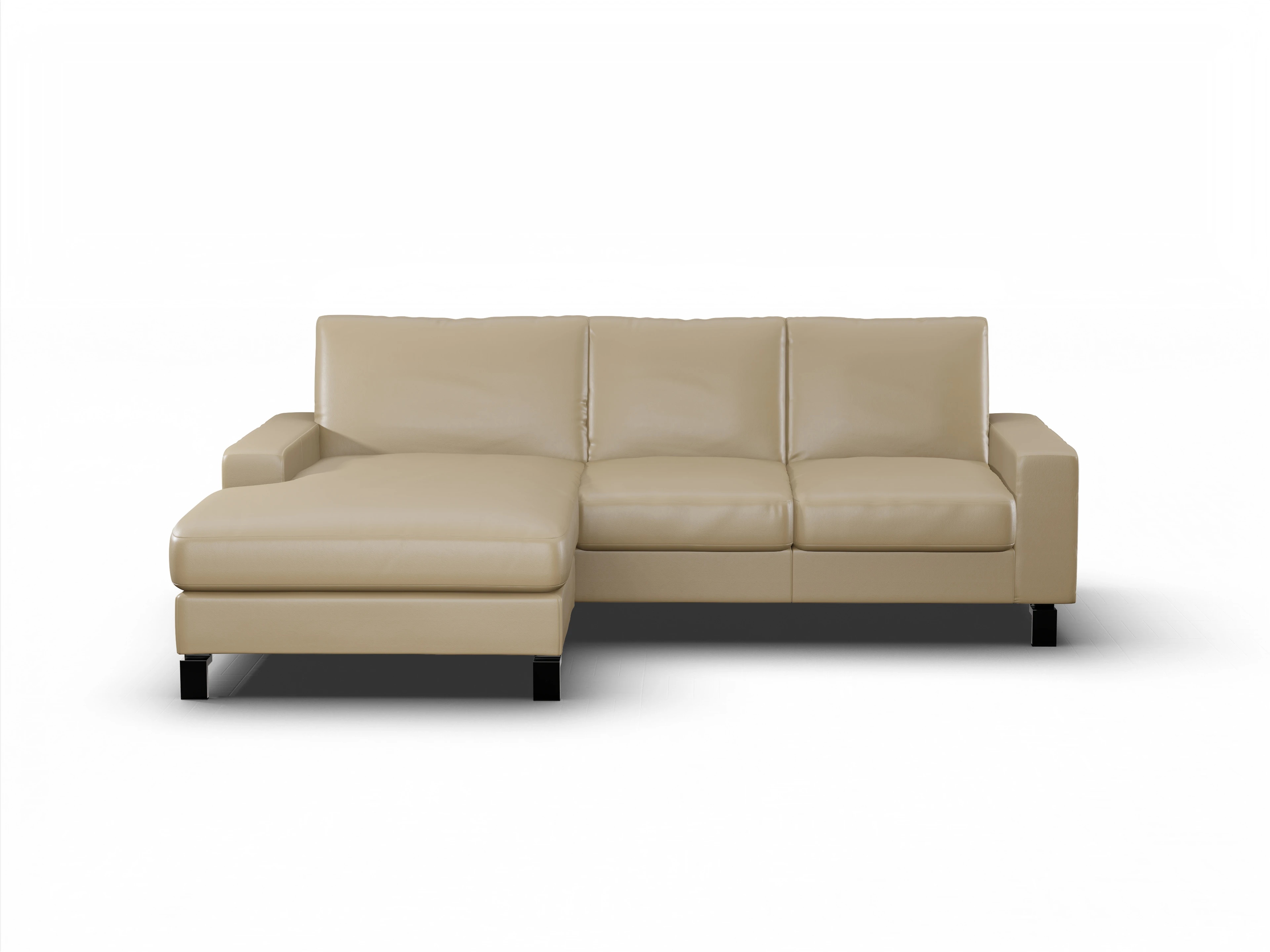 Ansicht des Produktes Casco 2.0 Ecksofa links Abschluss offen in Leder Beige