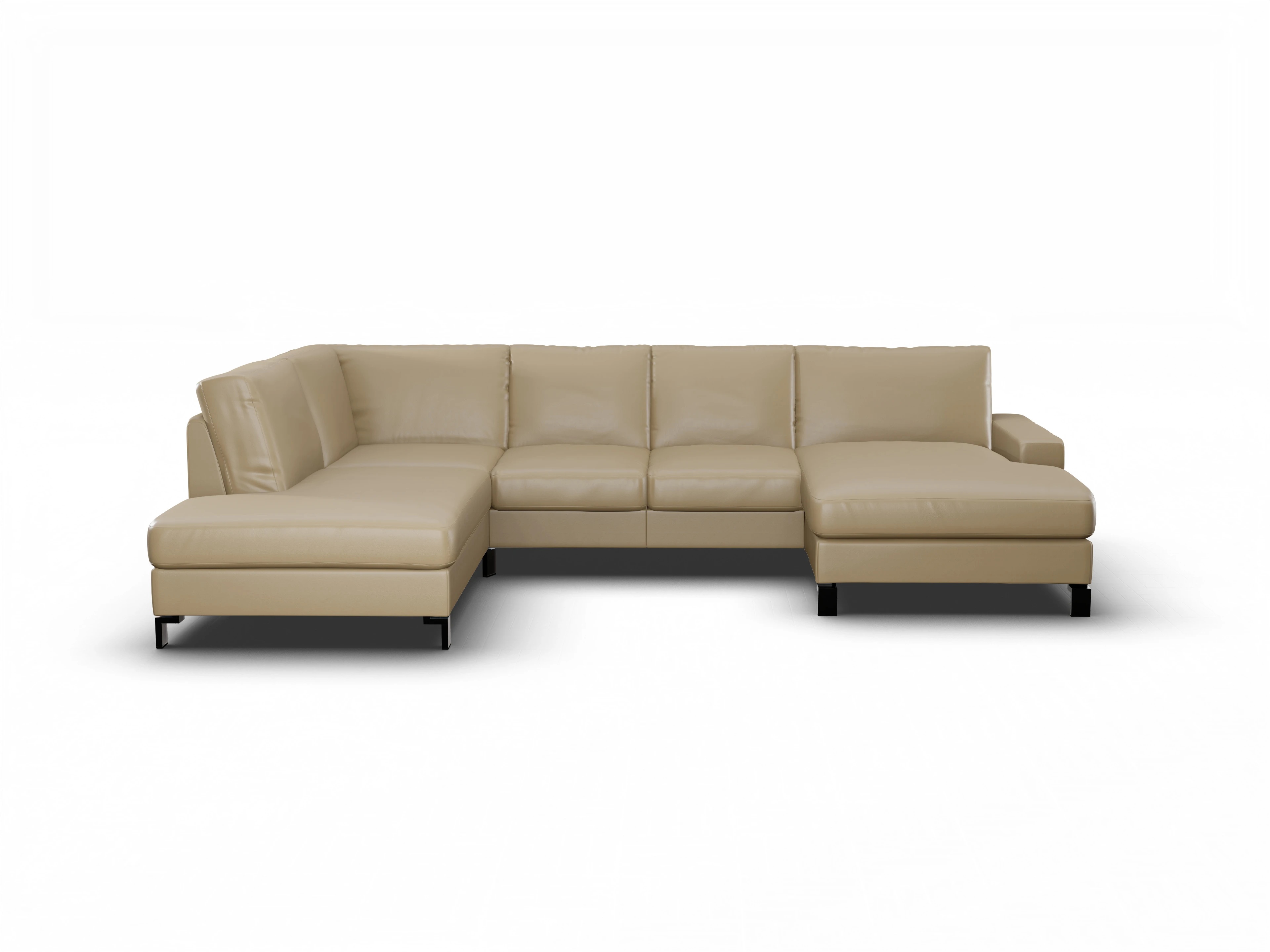 Ansicht des Produktes Casco 2.0 Wohnlandschaft offen beidseitig in Leder Beige