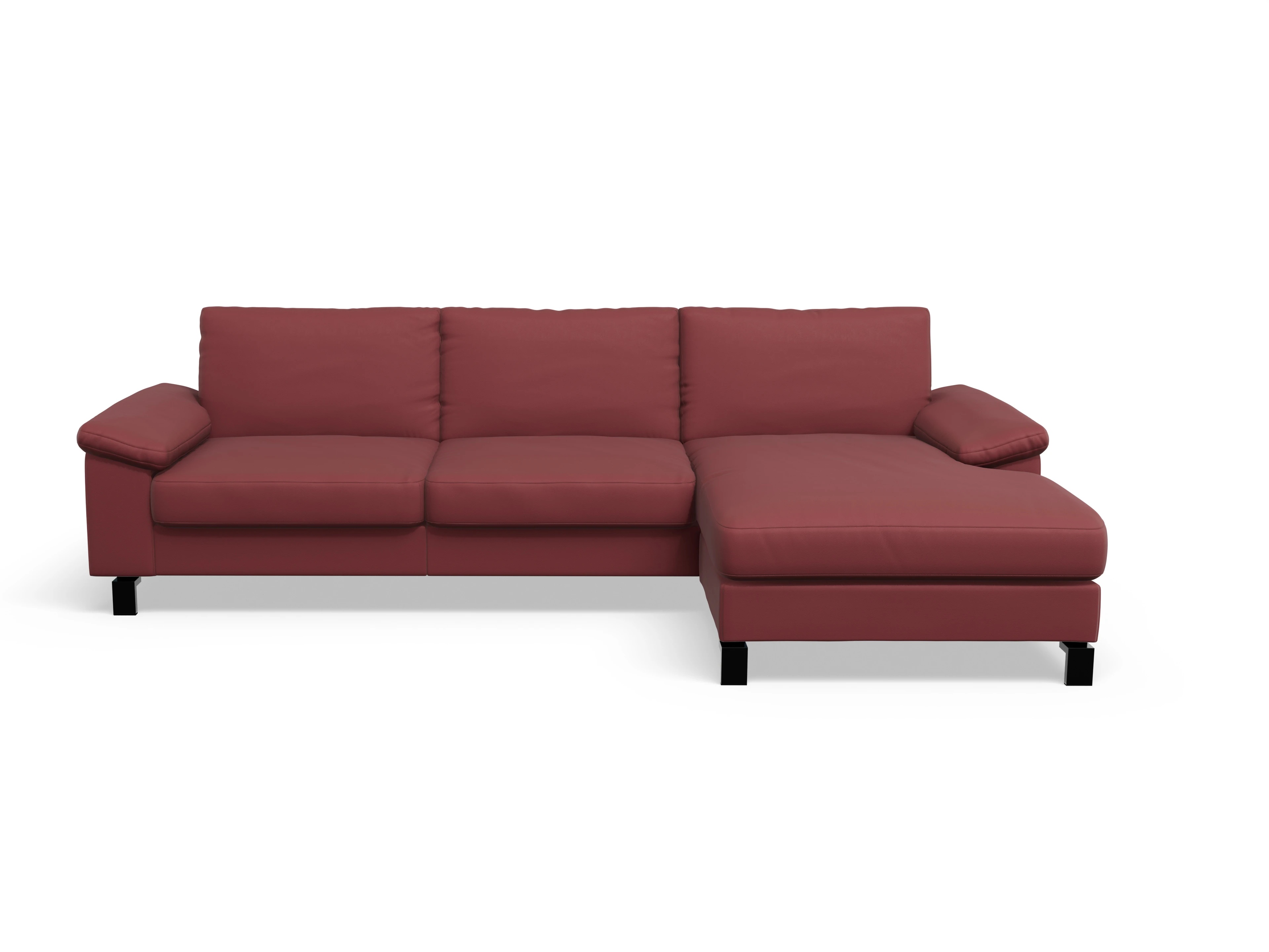 Casco Ecksofa LO Large R Ansicht des Produktes Casco 2.0 Ecksofa rechts Abschluss offen in Leder Rot
