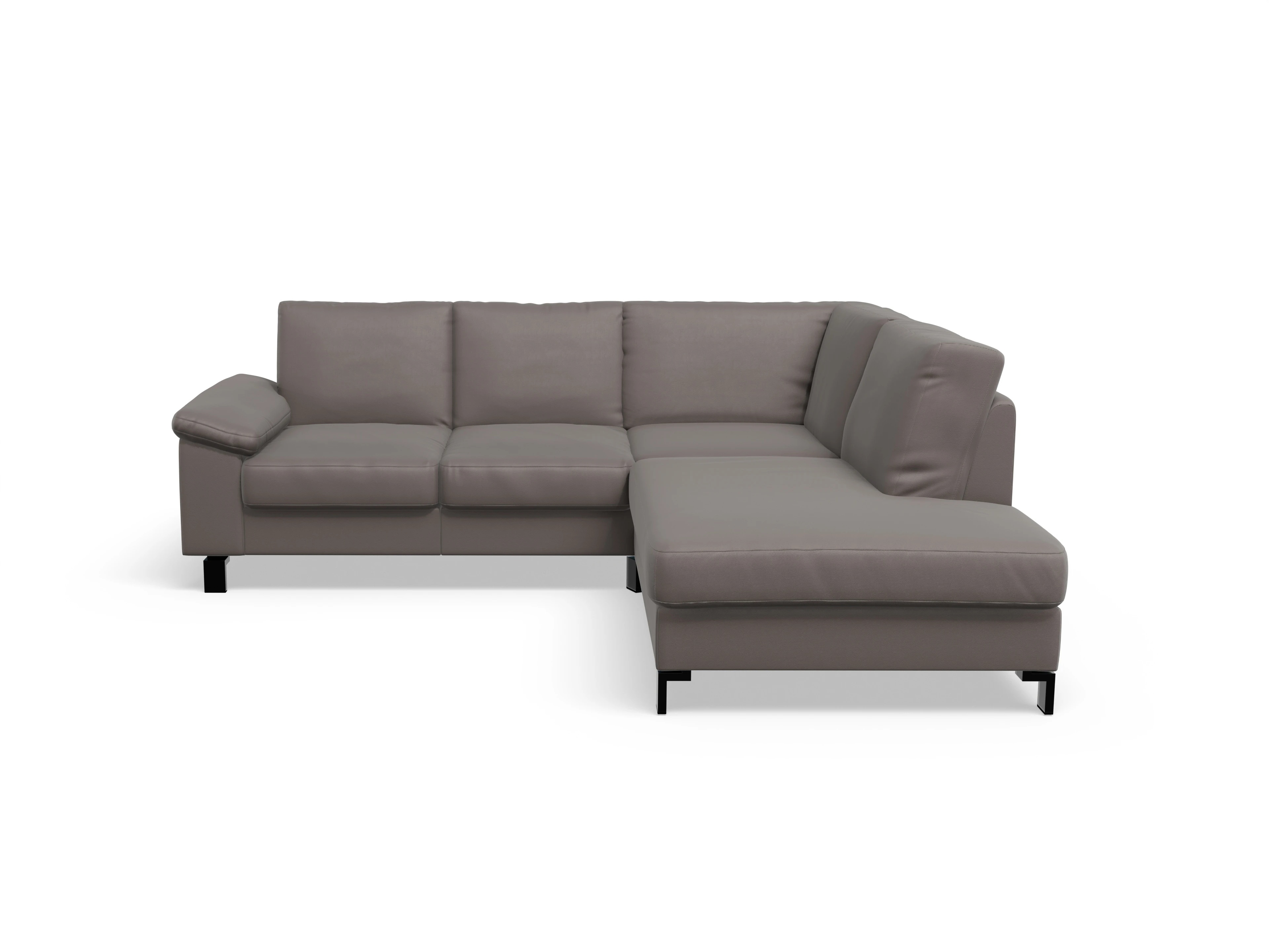 Casco Ecksofa UM Small R Ansicht des Produktes Casco 2.0 Ecksofa rechts Abschluss offen in Leder Grau