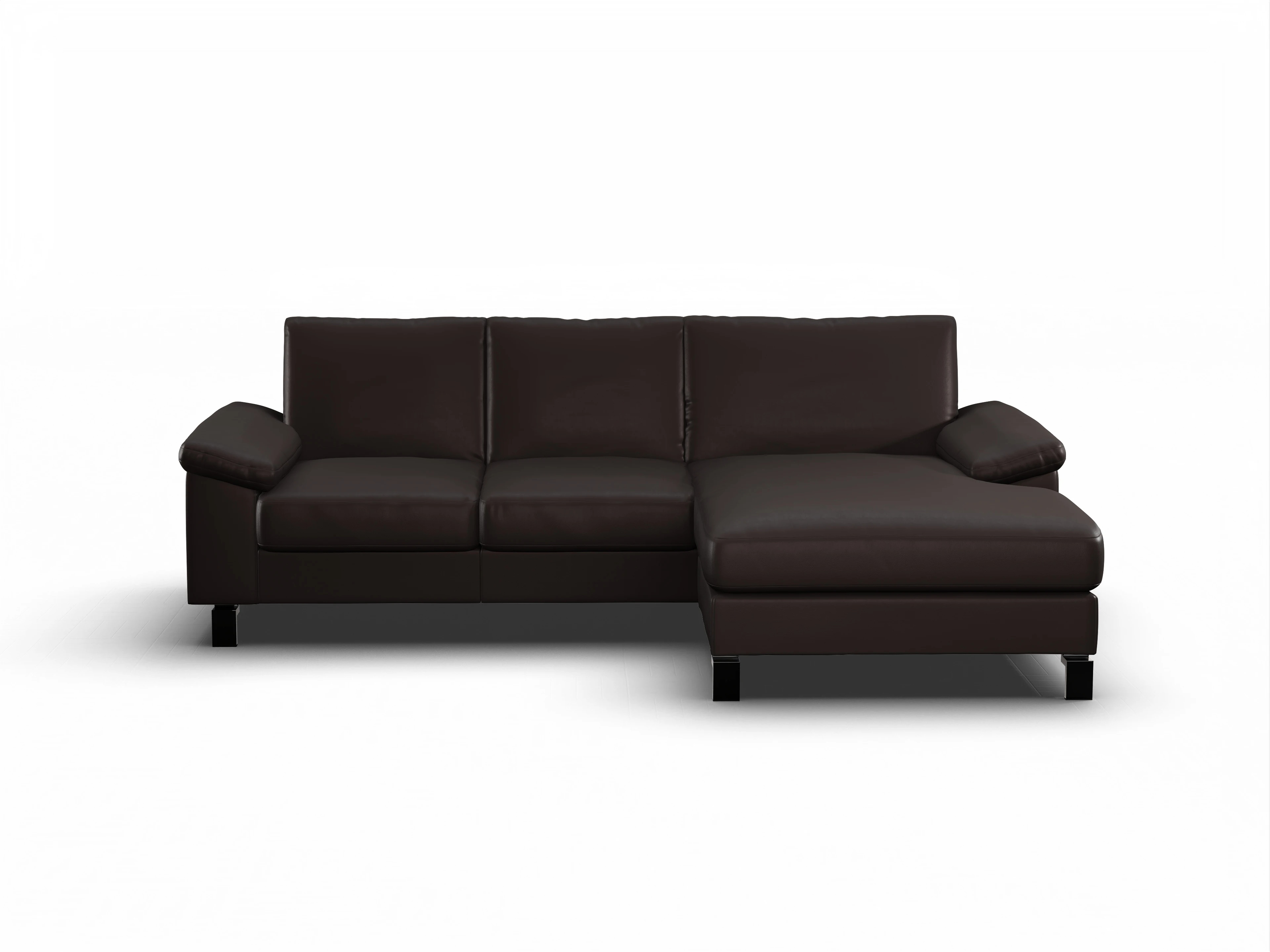 Casco Ecksofa LO Medium R Ansicht des Produktes Casco 2.0 Ecksofa rechts Abschluss offen in Leder Braun