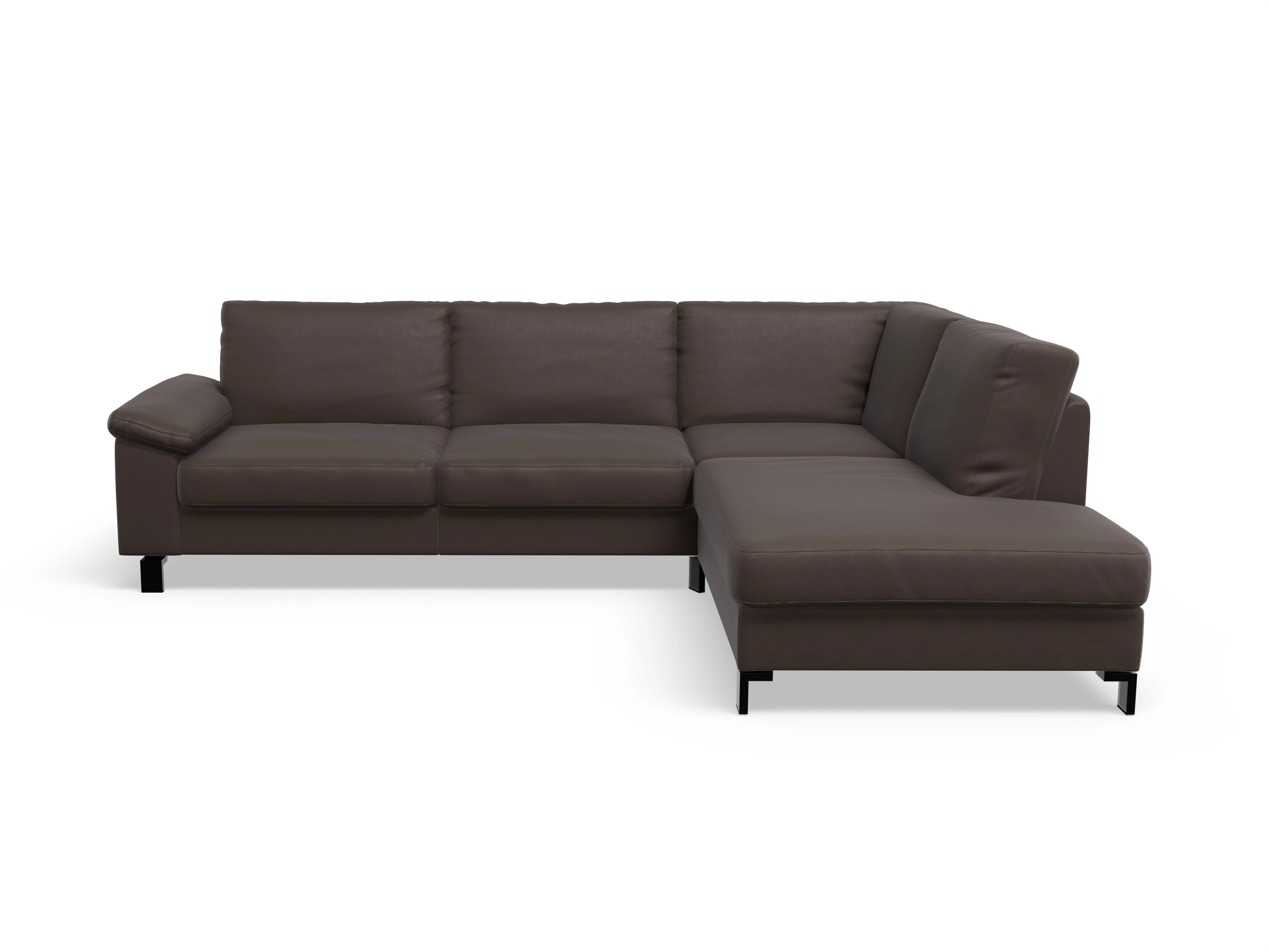 Casco Ecksofa UM Large R Ansicht des Produktes Casco 2.0 Ecksofa rechts Abschluss offen in Leder Braun