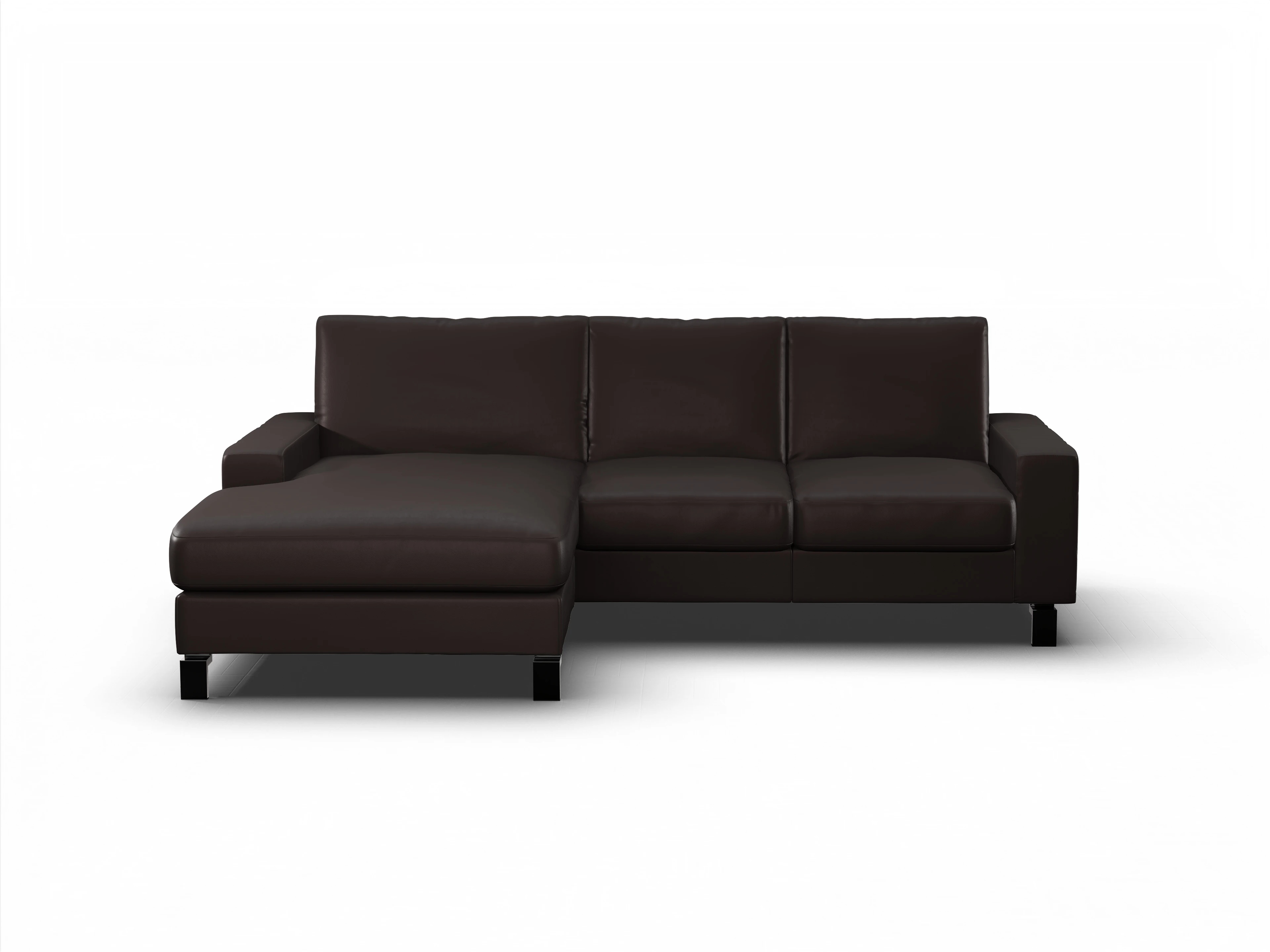 Ansicht des Produktes Casco 2.0 Ecksofa links Abschluss offen in Leder Braun