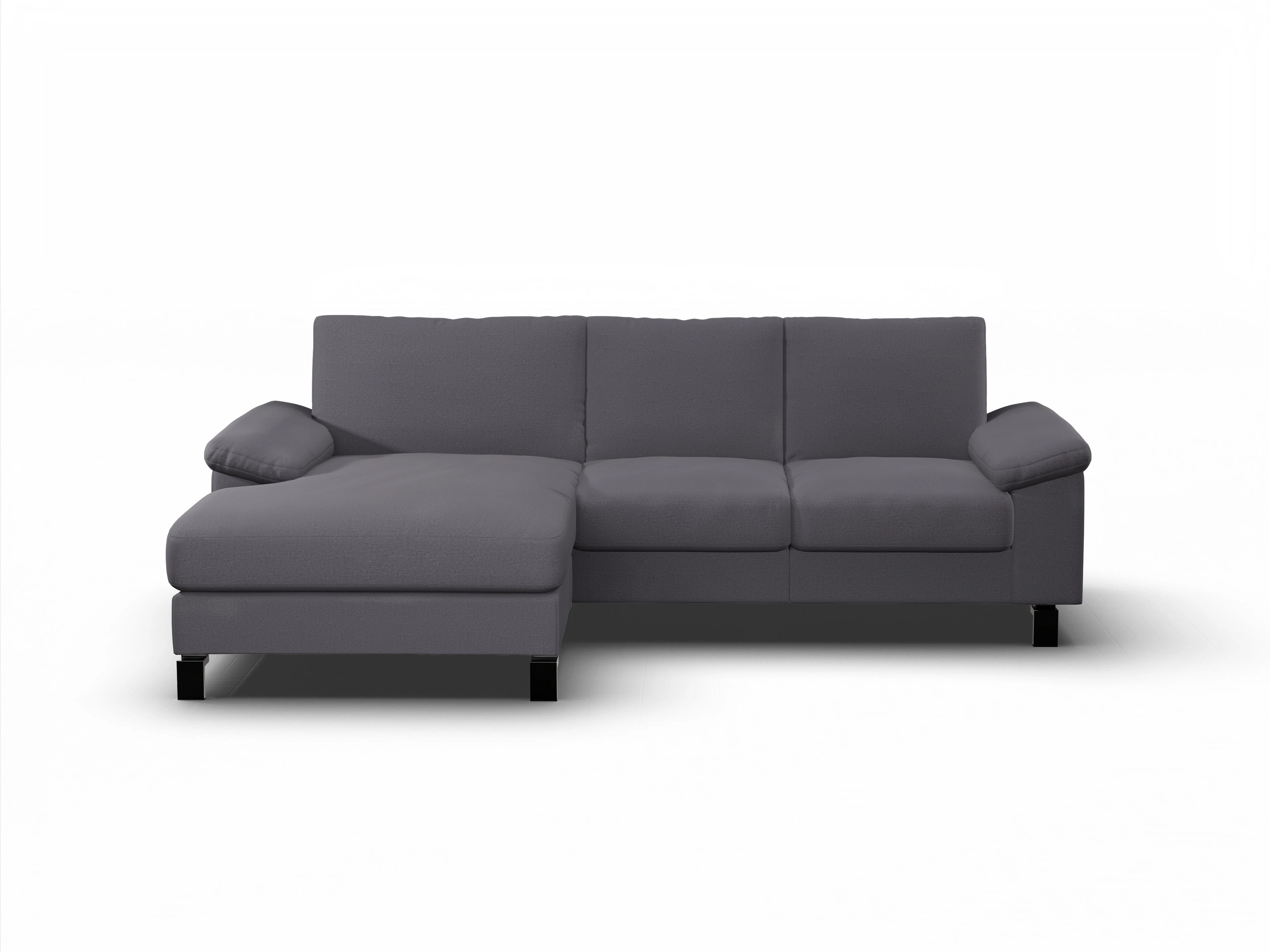 Casco Ecksofa LO Medium L Ansicht des Produktes Casco 2.0 Ecksofa links Abschluss offen in Stoff Grau