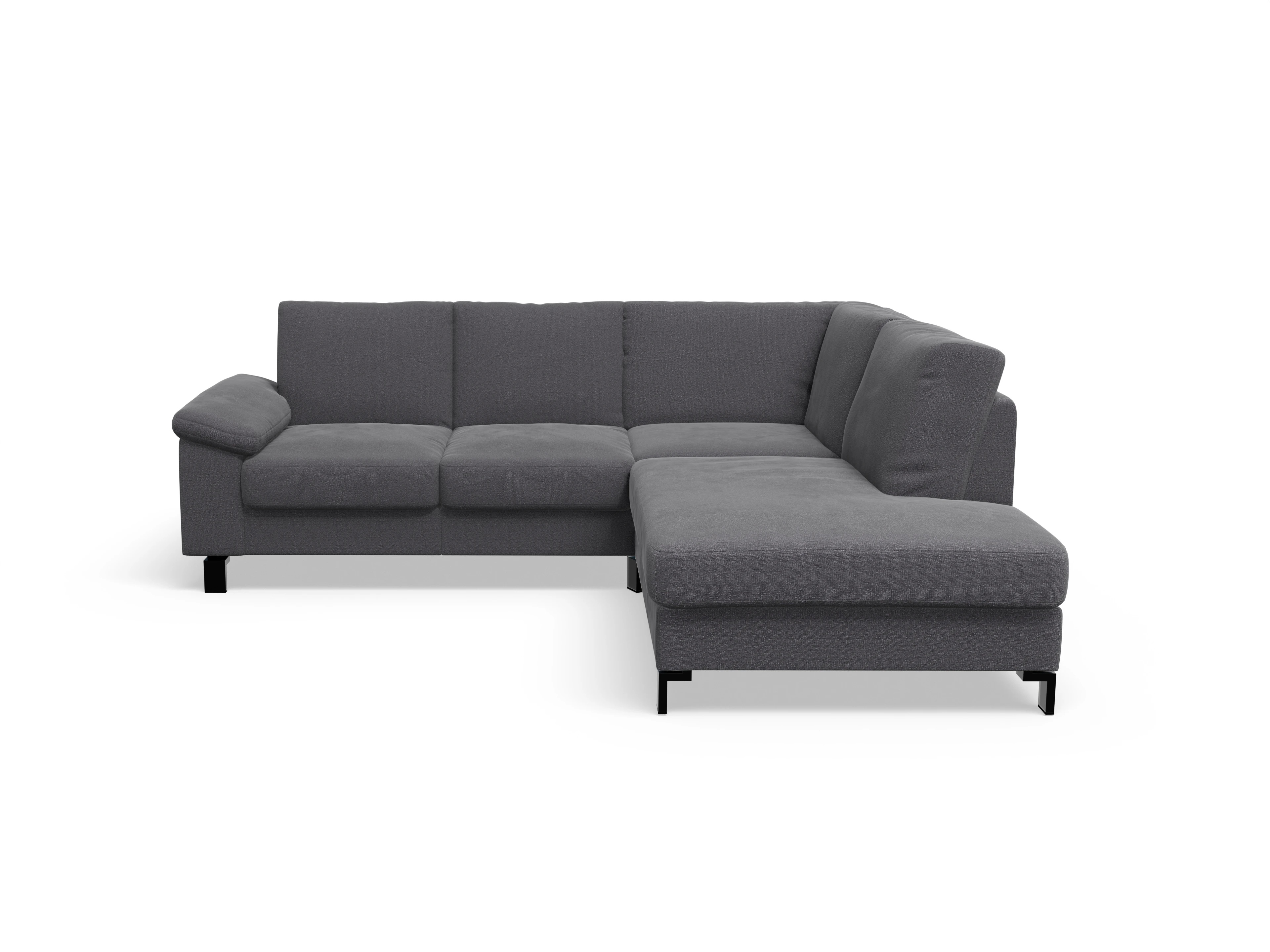 Casco Ecksofa UM Small R Ansicht des Produktes Casco 2.0 Ecksofa rechts Abschluss offen in Stoff Grau