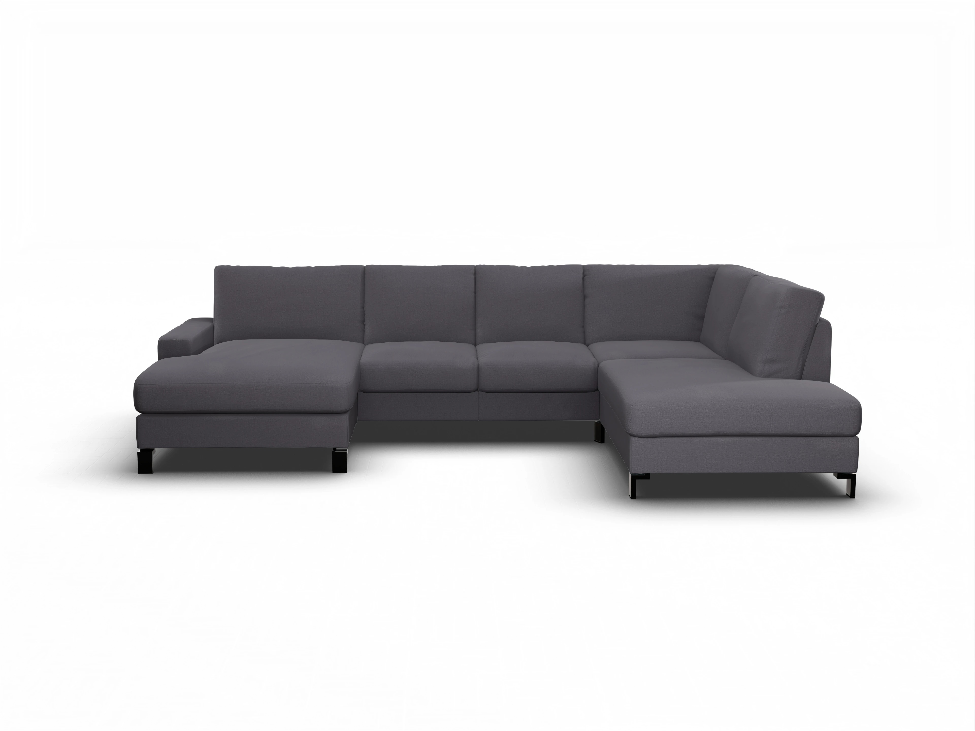 Ansicht des Produktes Casco 2.0 Wohnlandschaft offen beidseitig in Stoff Grau