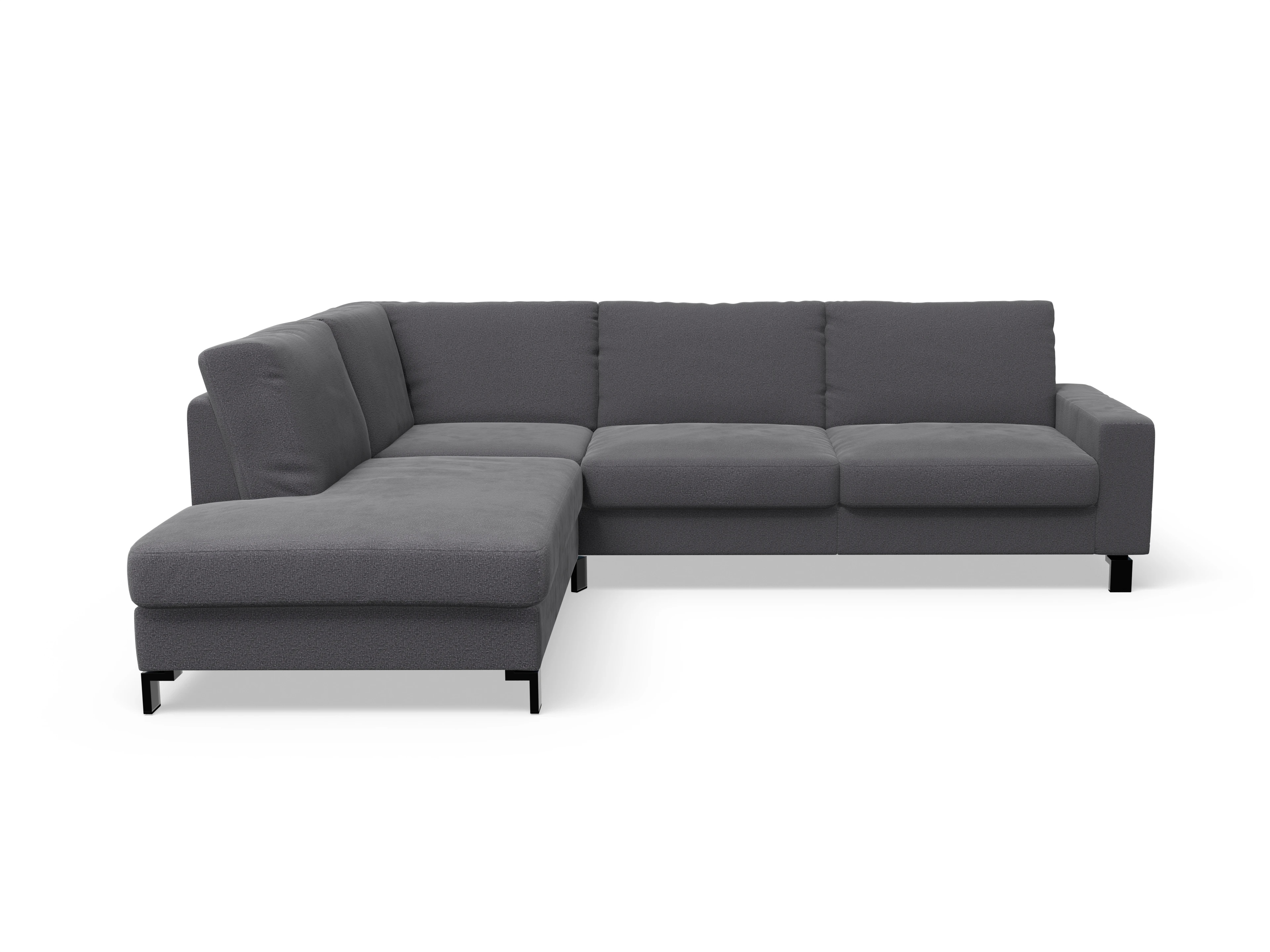 Casco Ecksofa UM Large L Ansicht des Produktes Casco 2.0 Ecksofa links Abschluss offen in Stoff Grau