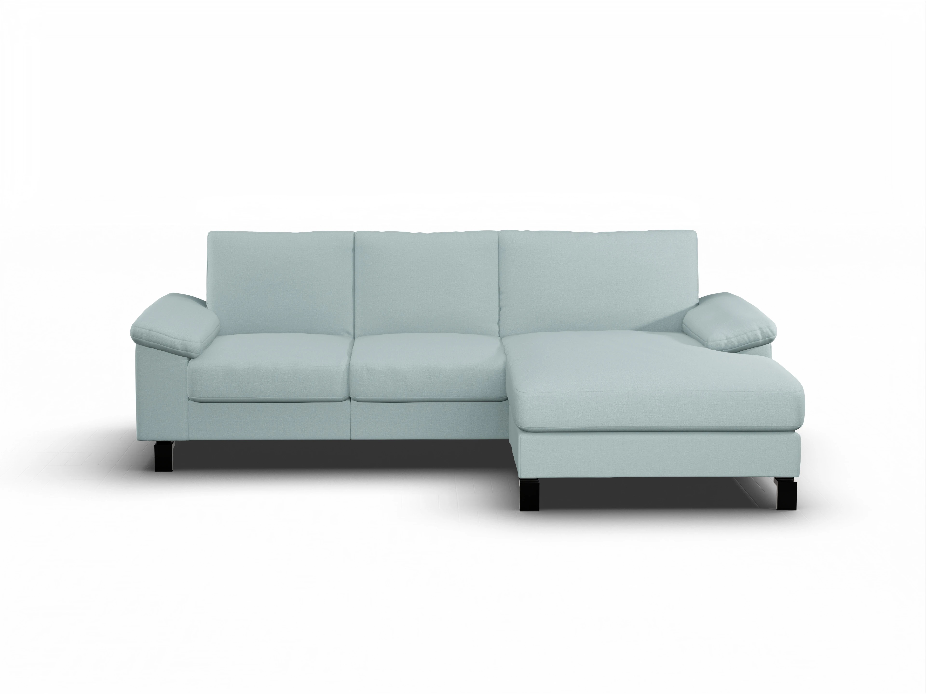 Casco Ecksofa LO Medium R Ansicht des Produktes Casco 2.0 Ecksofa rechts Abschluss offen in Stoff Blau