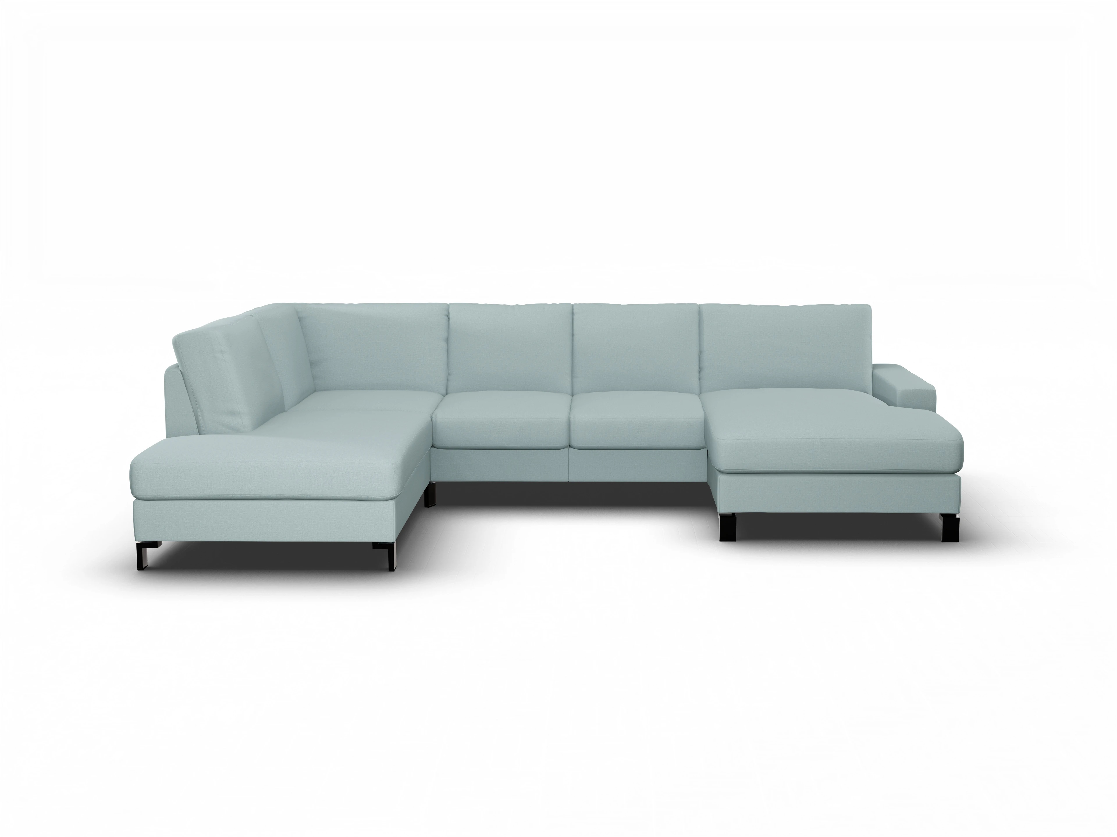 Ansicht des Produktes Casco 2.0 Wohnlandschaft offen beidseitig in Stoff Blau