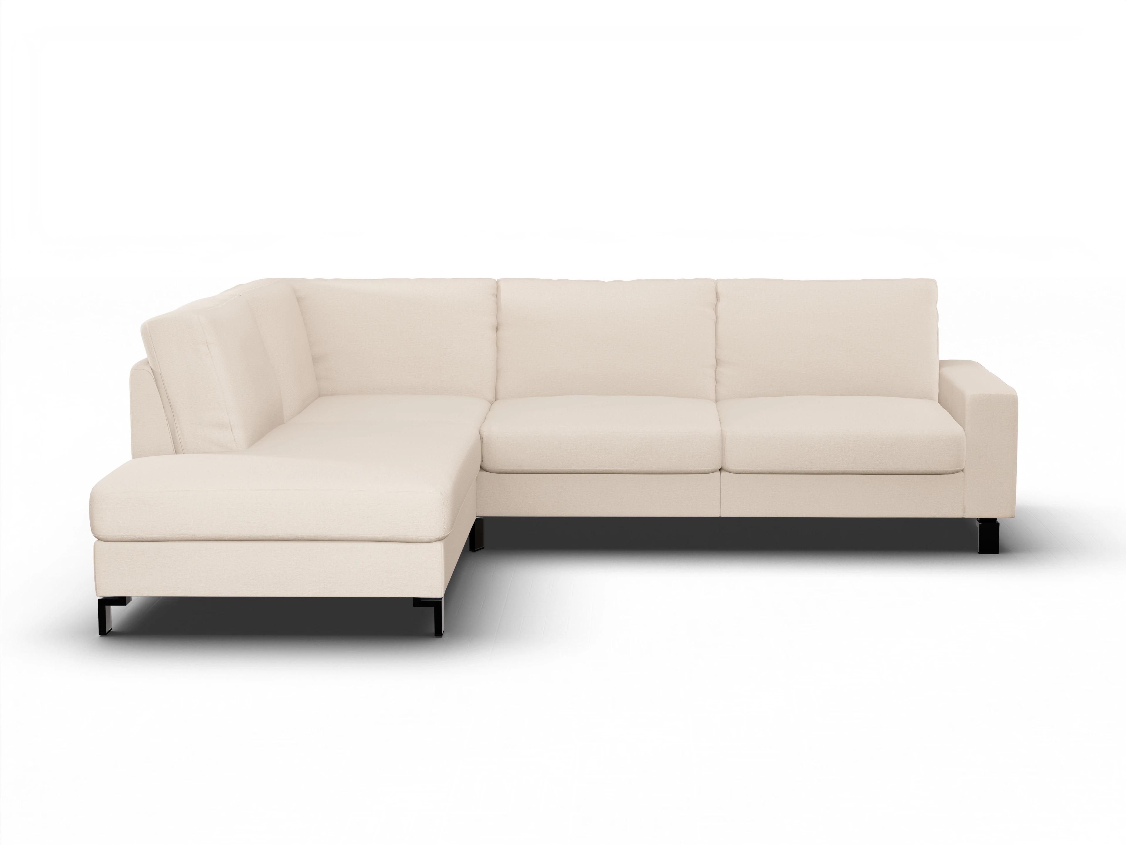 Ansicht des Produktes Casco 2.0 Ecksofa links Abschluss offen in Stoff Beige