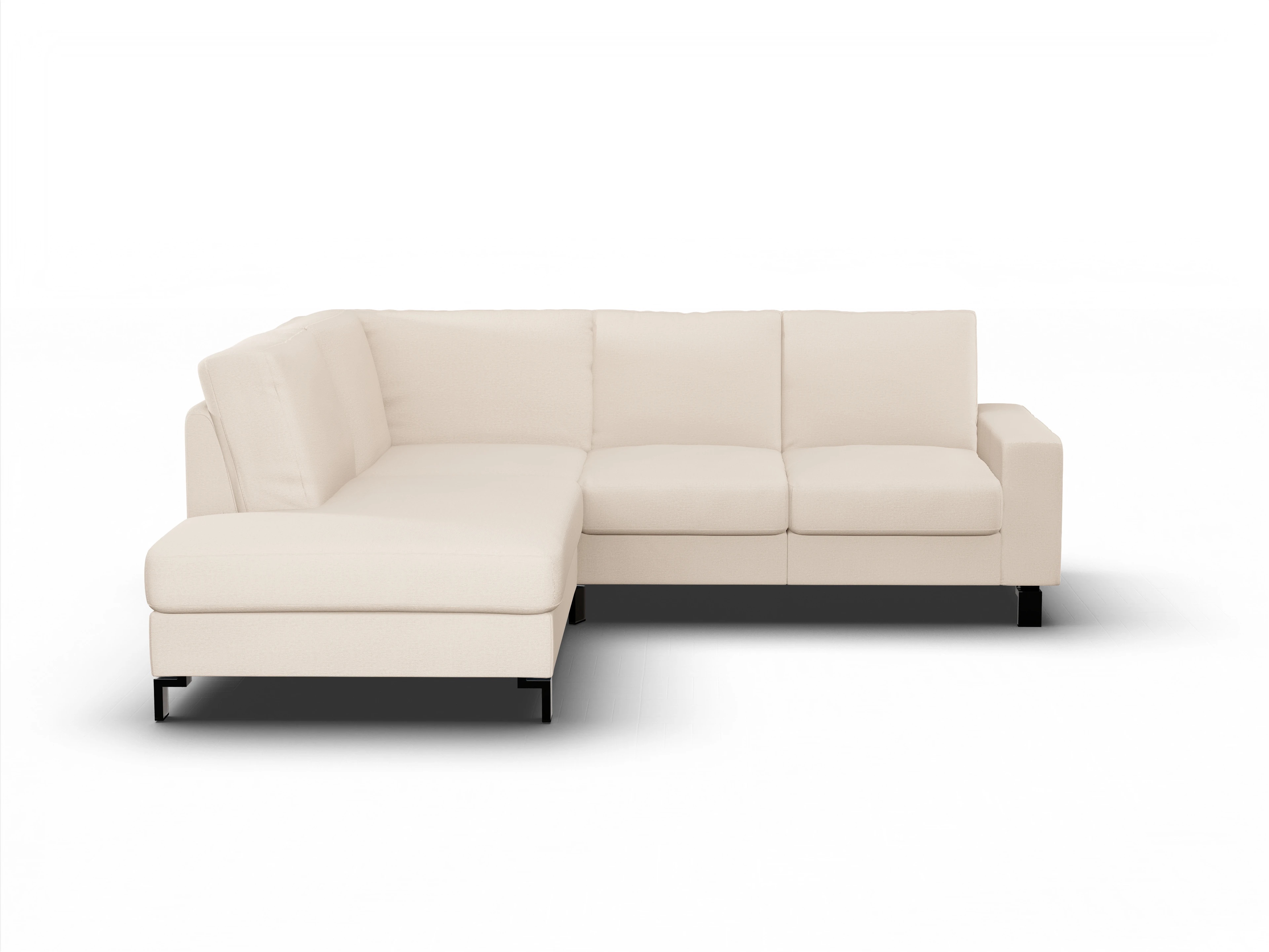 Ansicht des Produktes Casco 2.0 Ecksofa links Abschluss offen in Stoff Beige