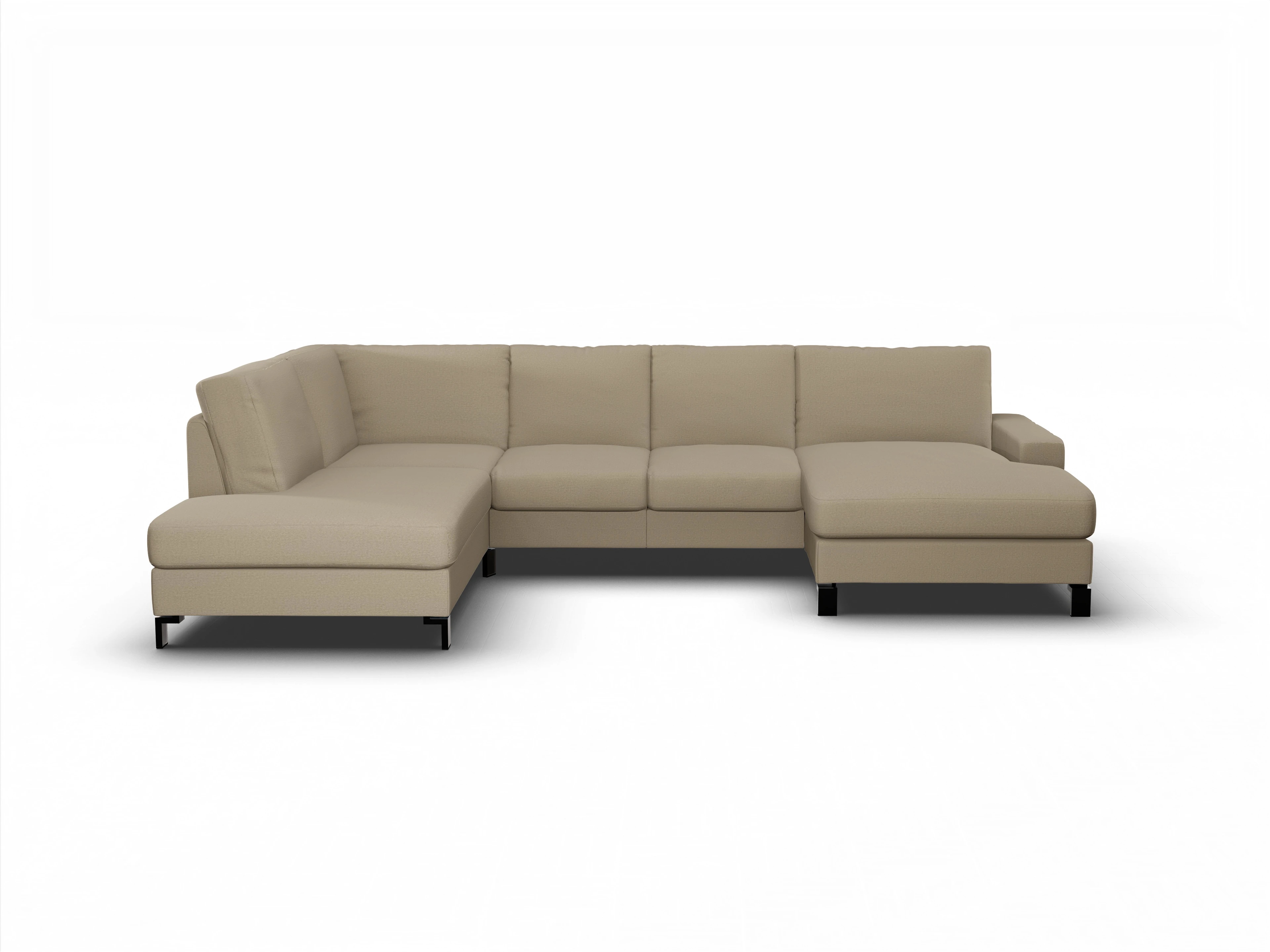 Ansicht des Produktes Casco 2.0 Wohnlandschaft offen beidseitig in Stoff Braun