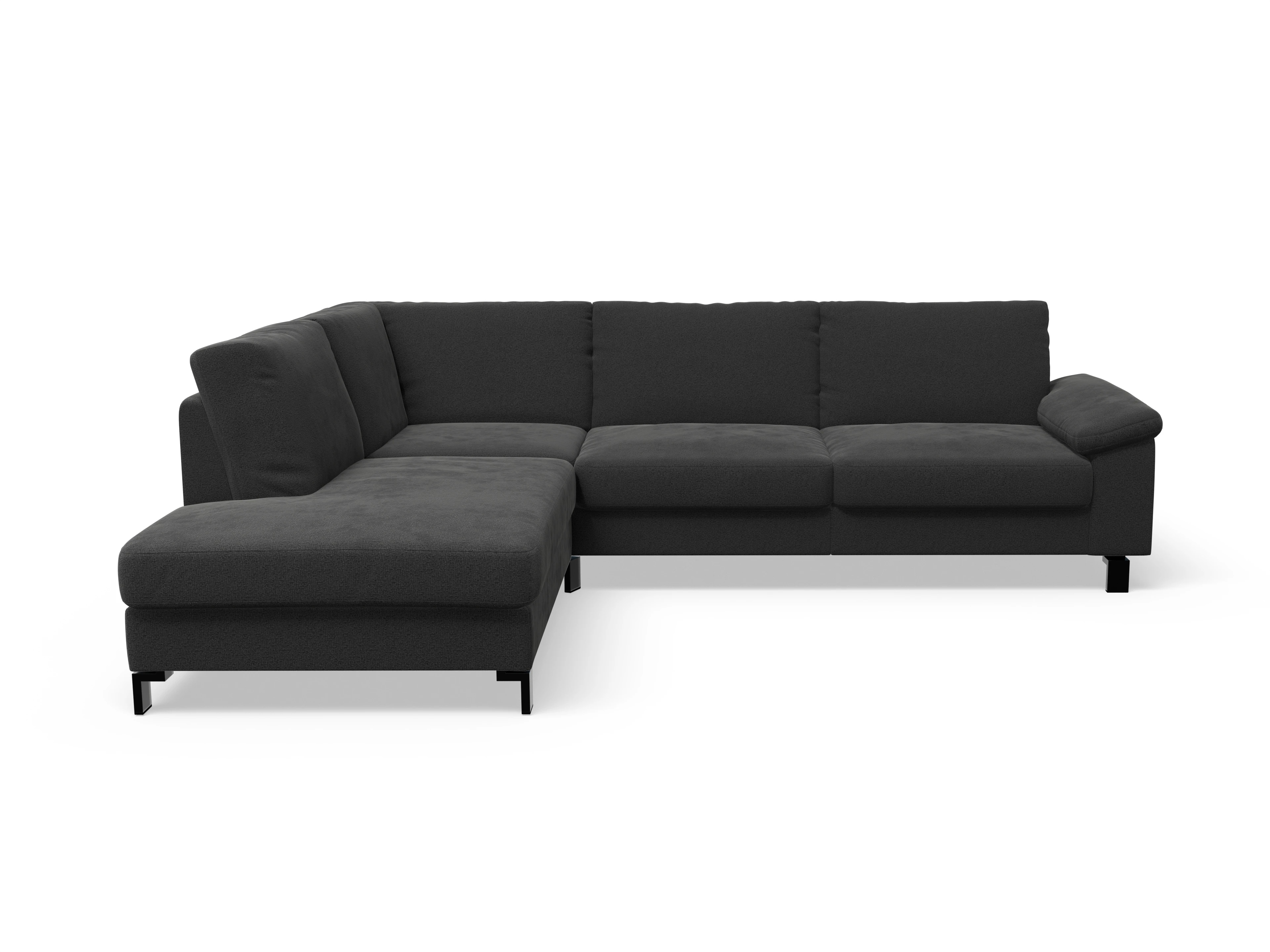 Ansicht des Produktes Casco 2.0 Ecksofa links Abschluss offen in Stoff Schwarz