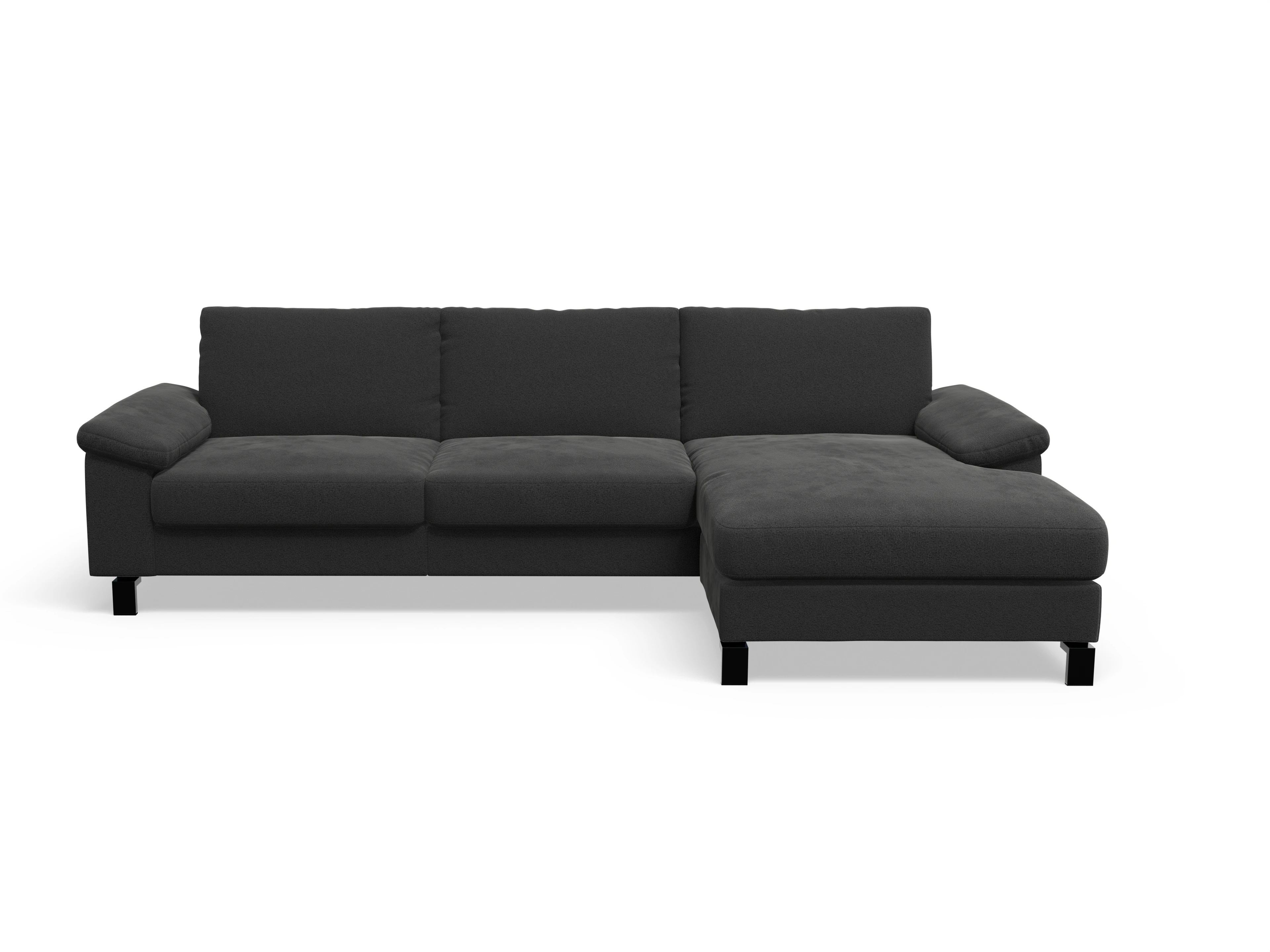 Casco Ecksofa LO Large R Ansicht des Produktes Casco 2.0 Ecksofa rechts Abschluss offen in Stoff Schwarz