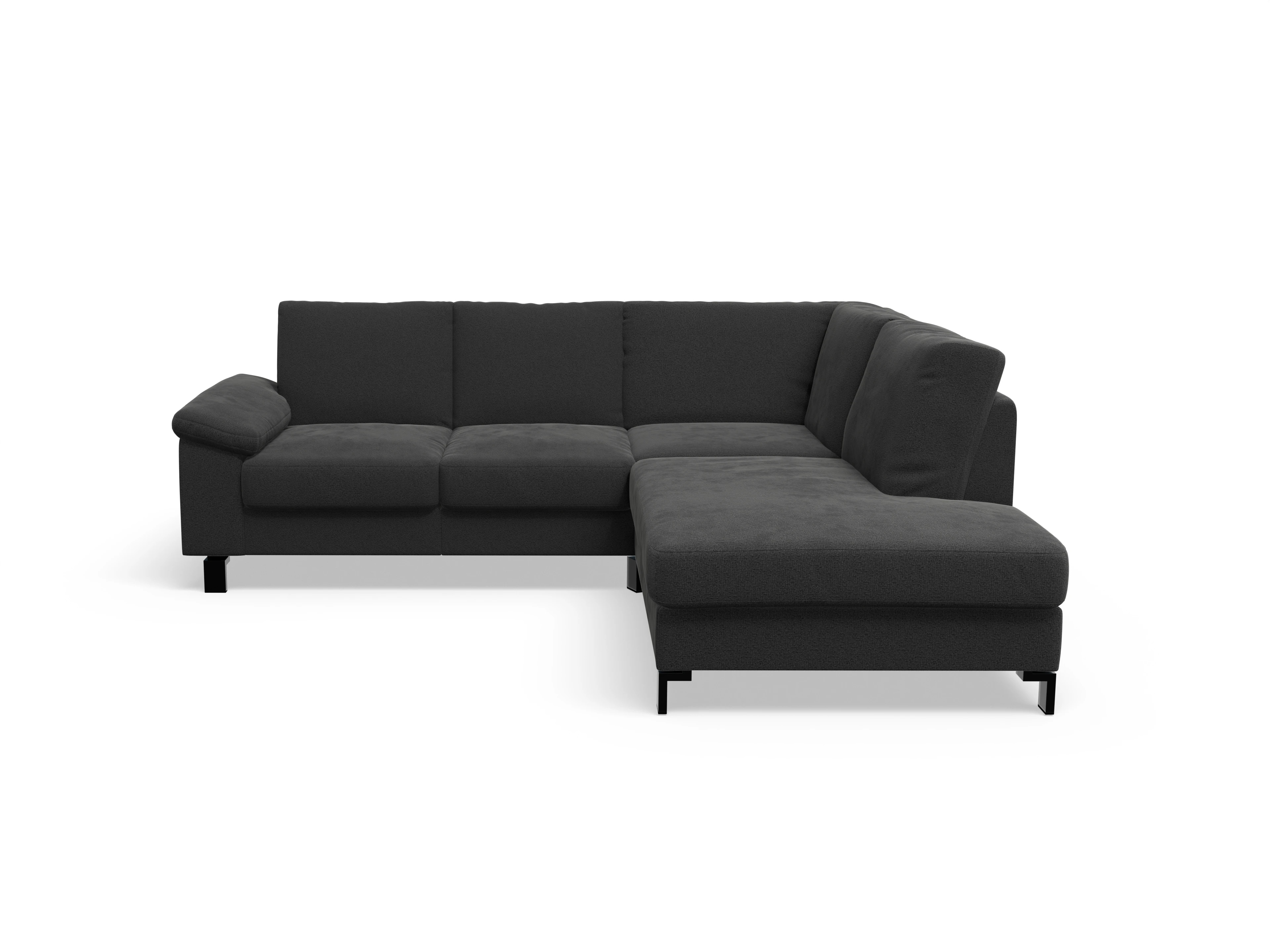 Ansicht des Produktes Casco 2.0 Ecksofa rechts Abschluss offen in Stoff Schwarz