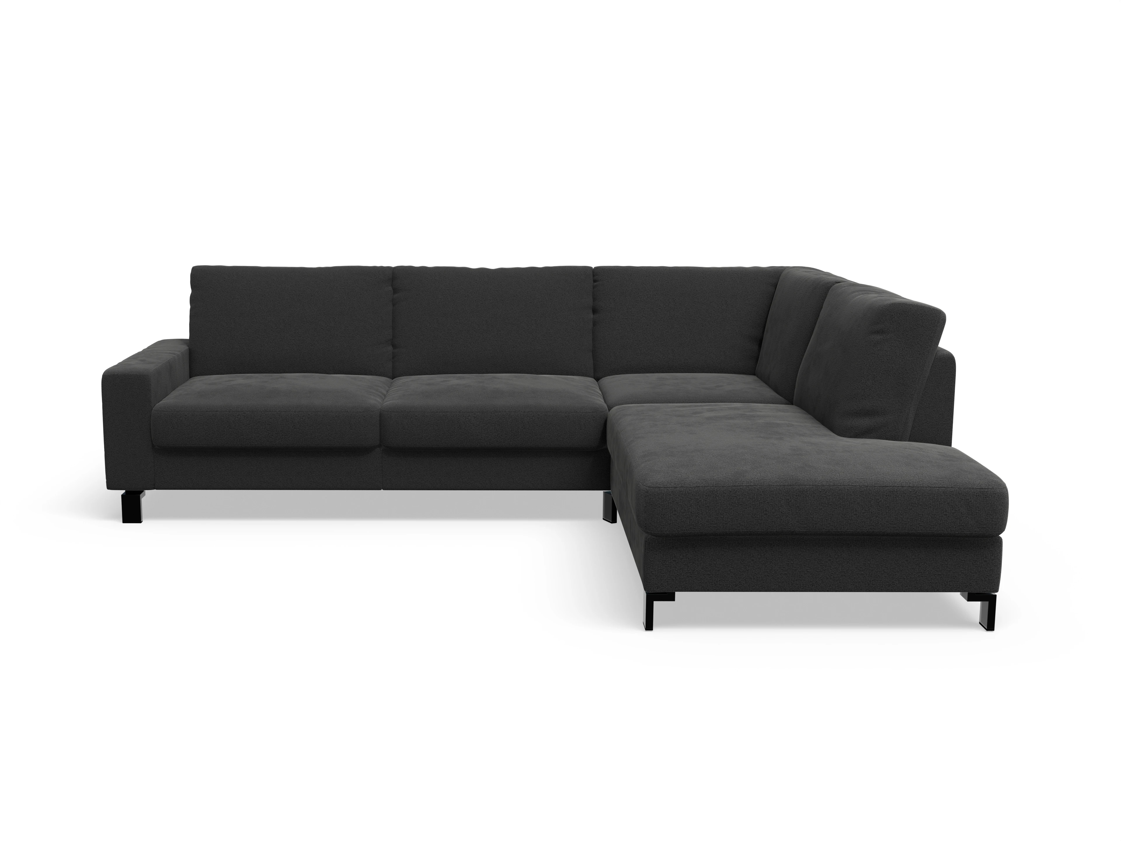 Ansicht des Produktes Casco 2.0 Ecksofa rechts Abschluss offen in Stoff Schwarz