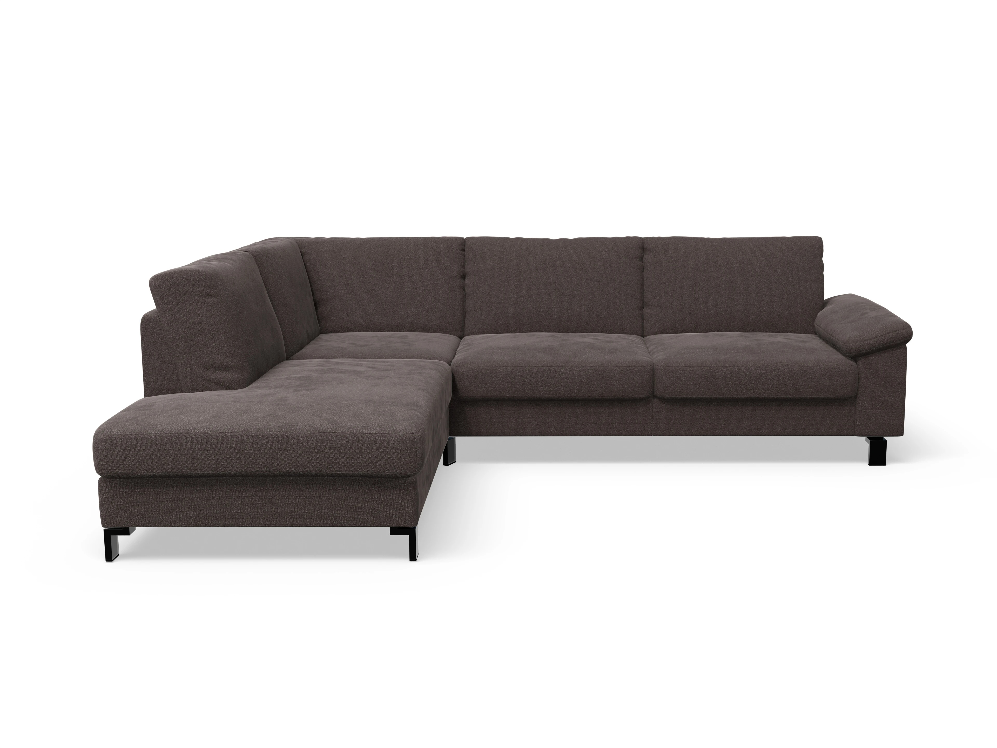 Ansicht des Produktes Casco 2.0 Ecksofa links Abschluss offen in Stoff Braun