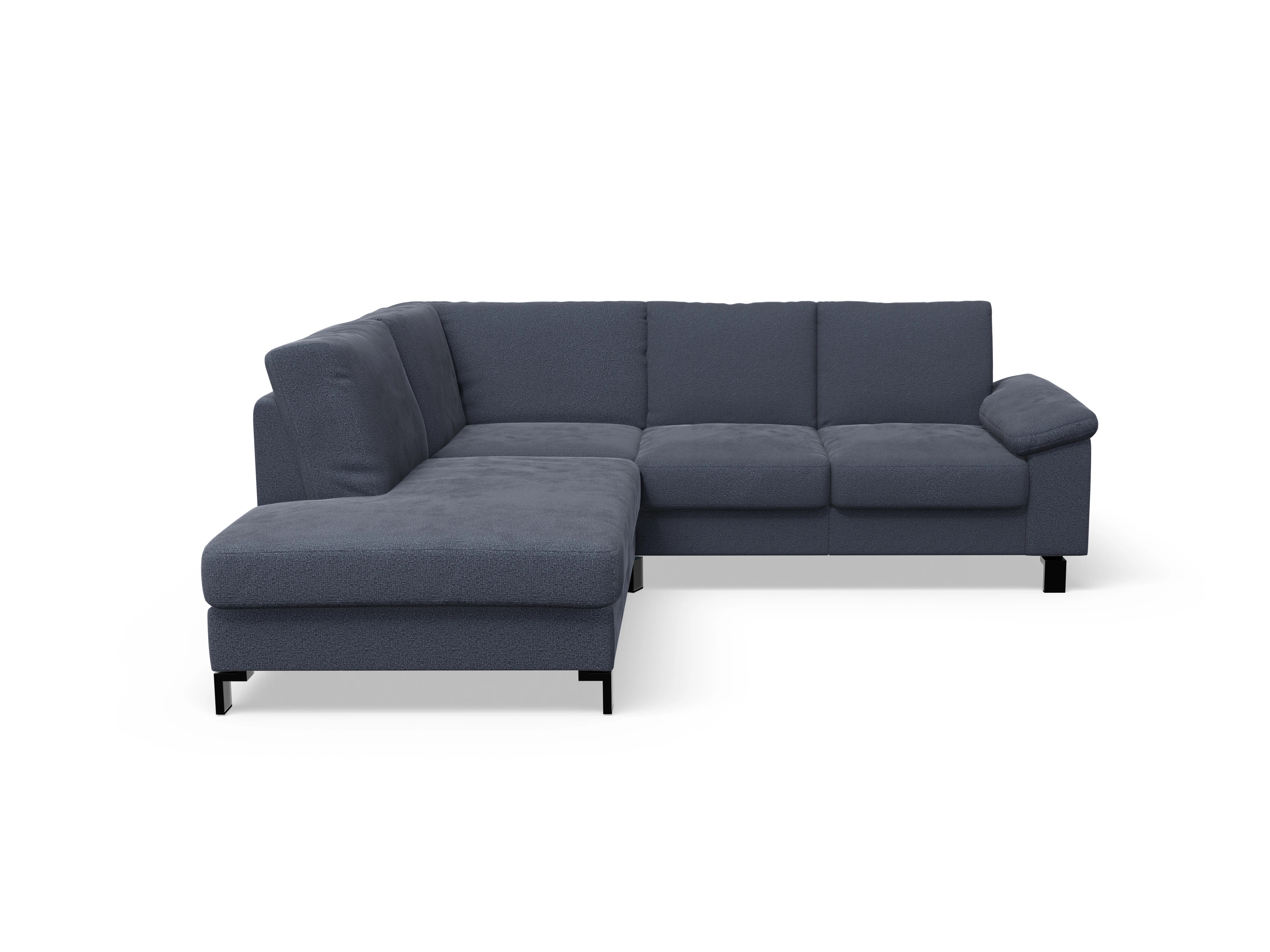 Casco Ecksofa UM Small L Ansicht des Produktes Casco 2.0 Ecksofa links Abschluss offen in Stoff Blau