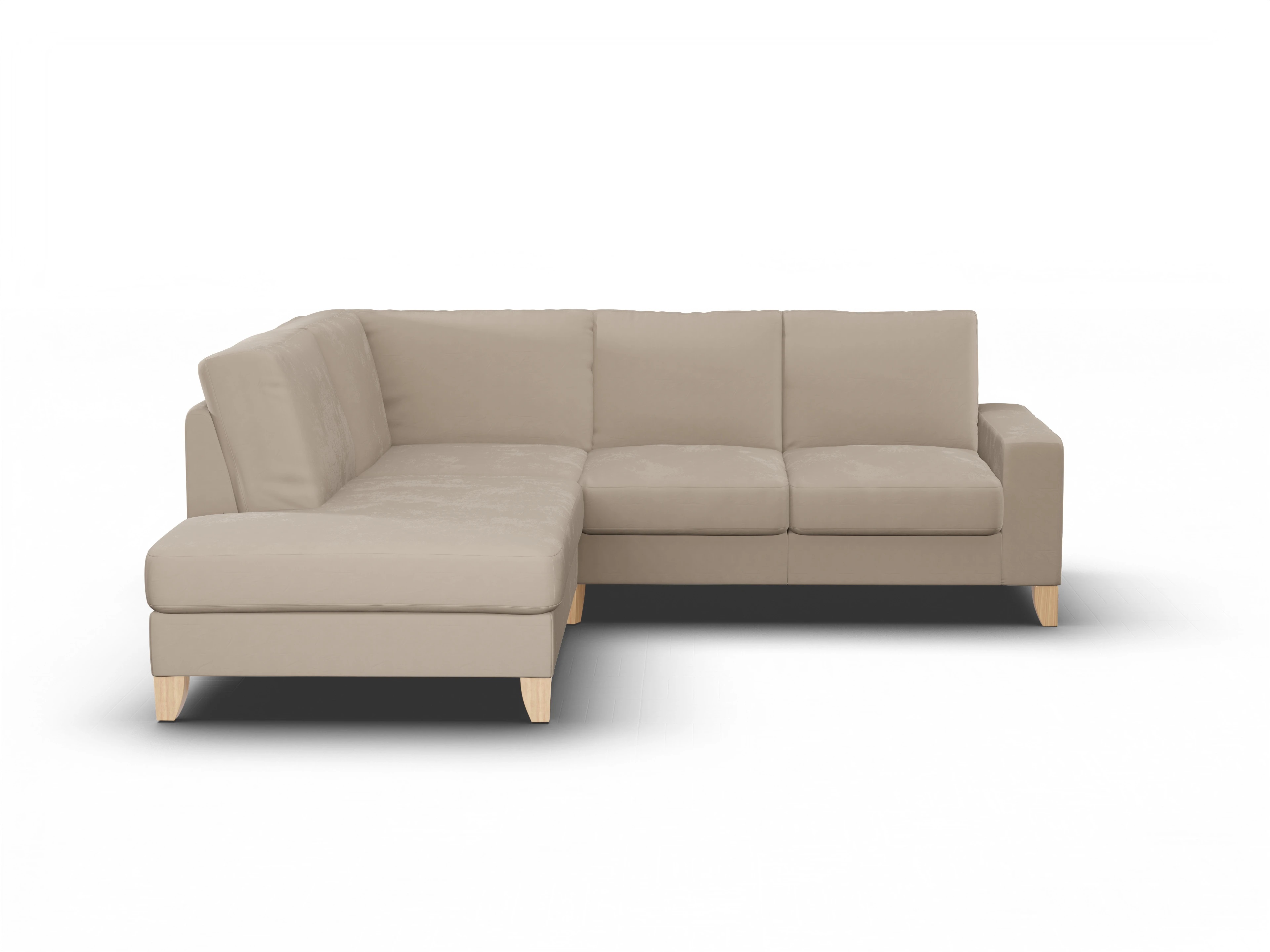 Ansicht des Produktes Casco 2.0 Ecksofa links Abschluss offen in Stoff Beige