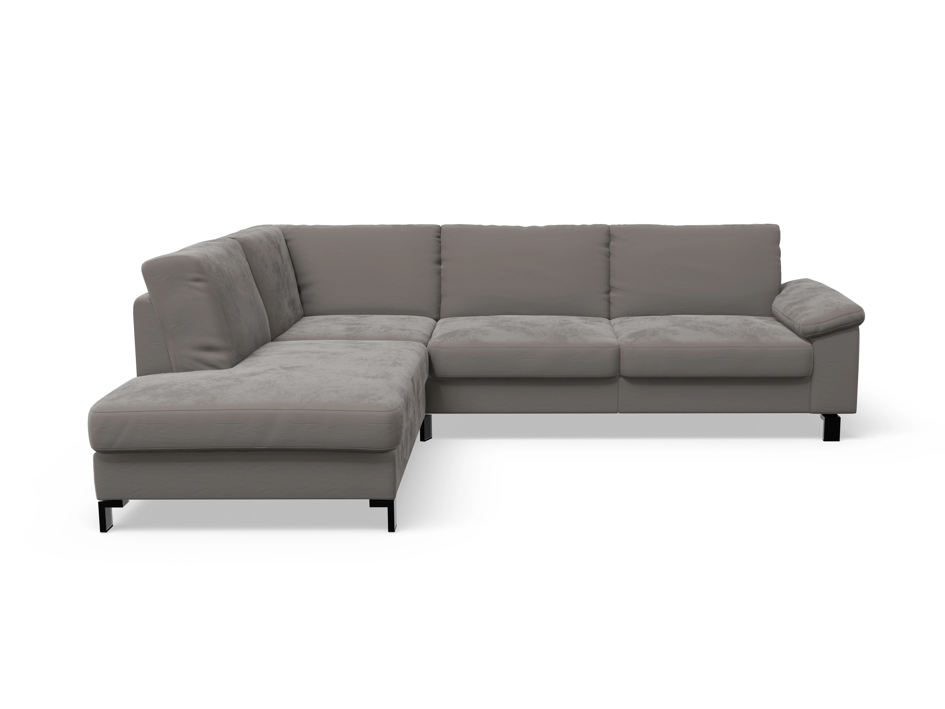 Ansicht des Produktes Casco 2.0 Ecksofa links Abschluss offen in Stoff Grau
