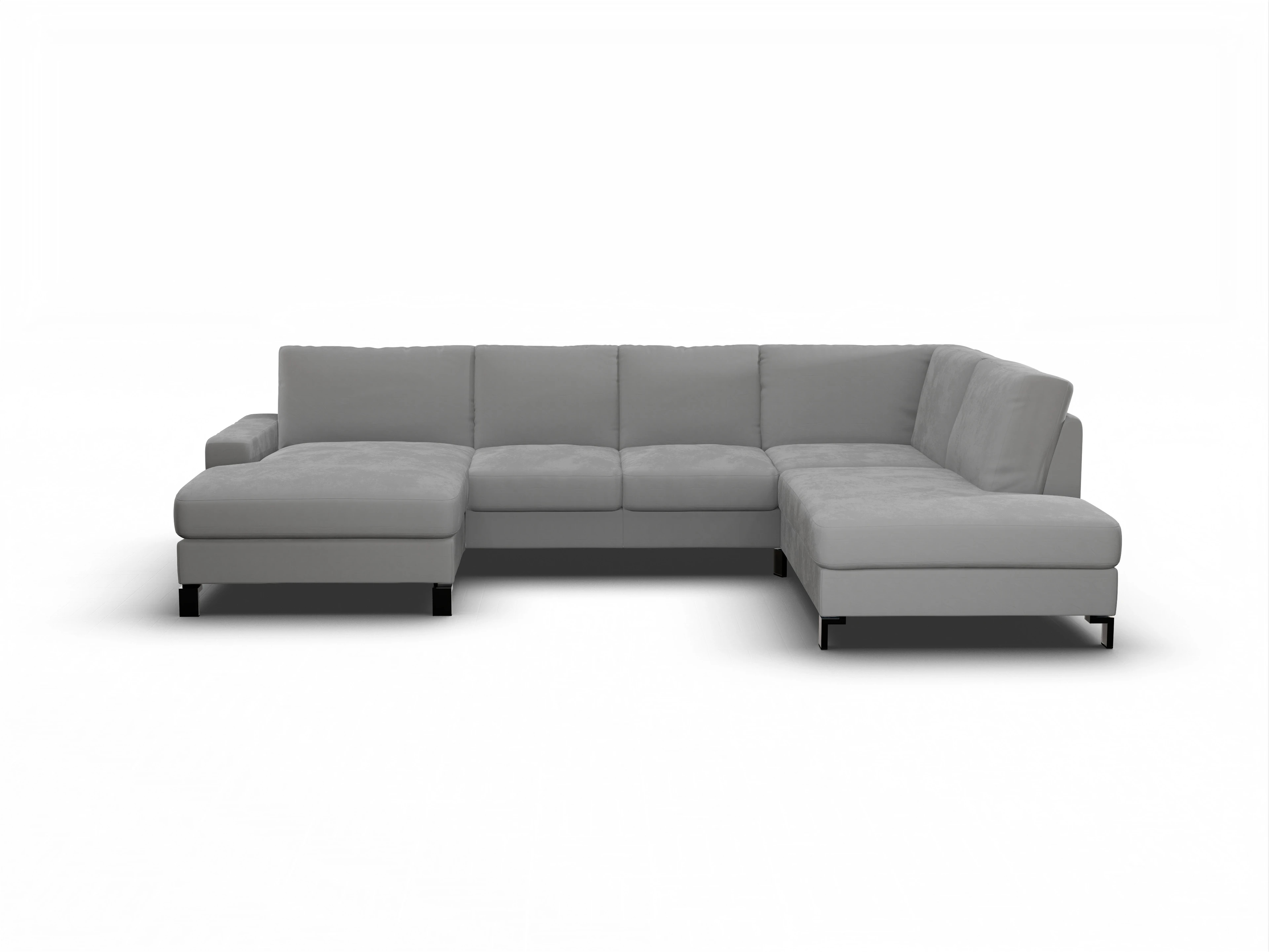 Ansicht des Produktes Casco 2.0 Wohnlandschaft offen beidseitig in Stoff Grau