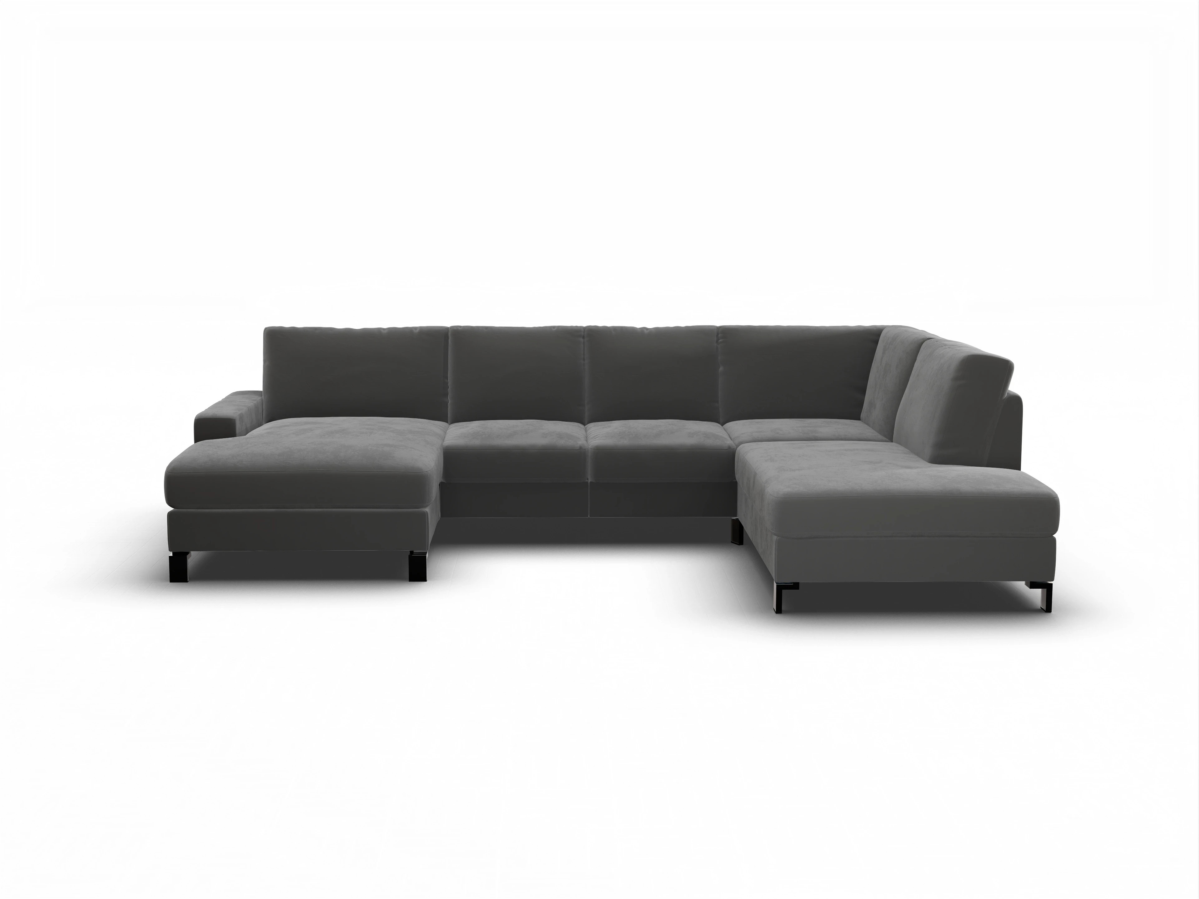 Ansicht des Produktes Casco 2.0 Wohnlandschaft offen beidseitig in Stoff Grau