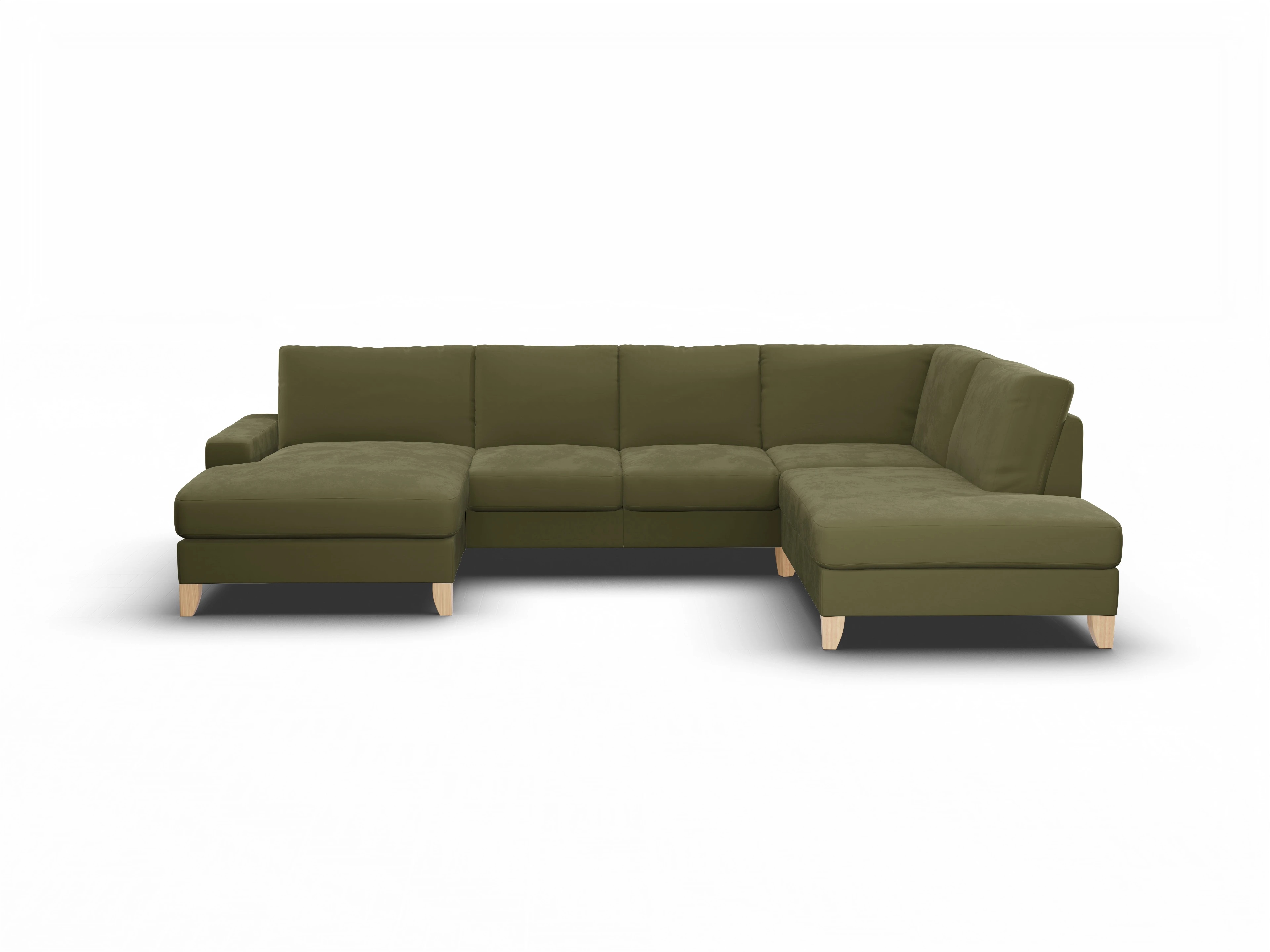 Ansicht des Produktes Casco 2.0 Wohnlandschaft offen beidseitig in Stoff Grün