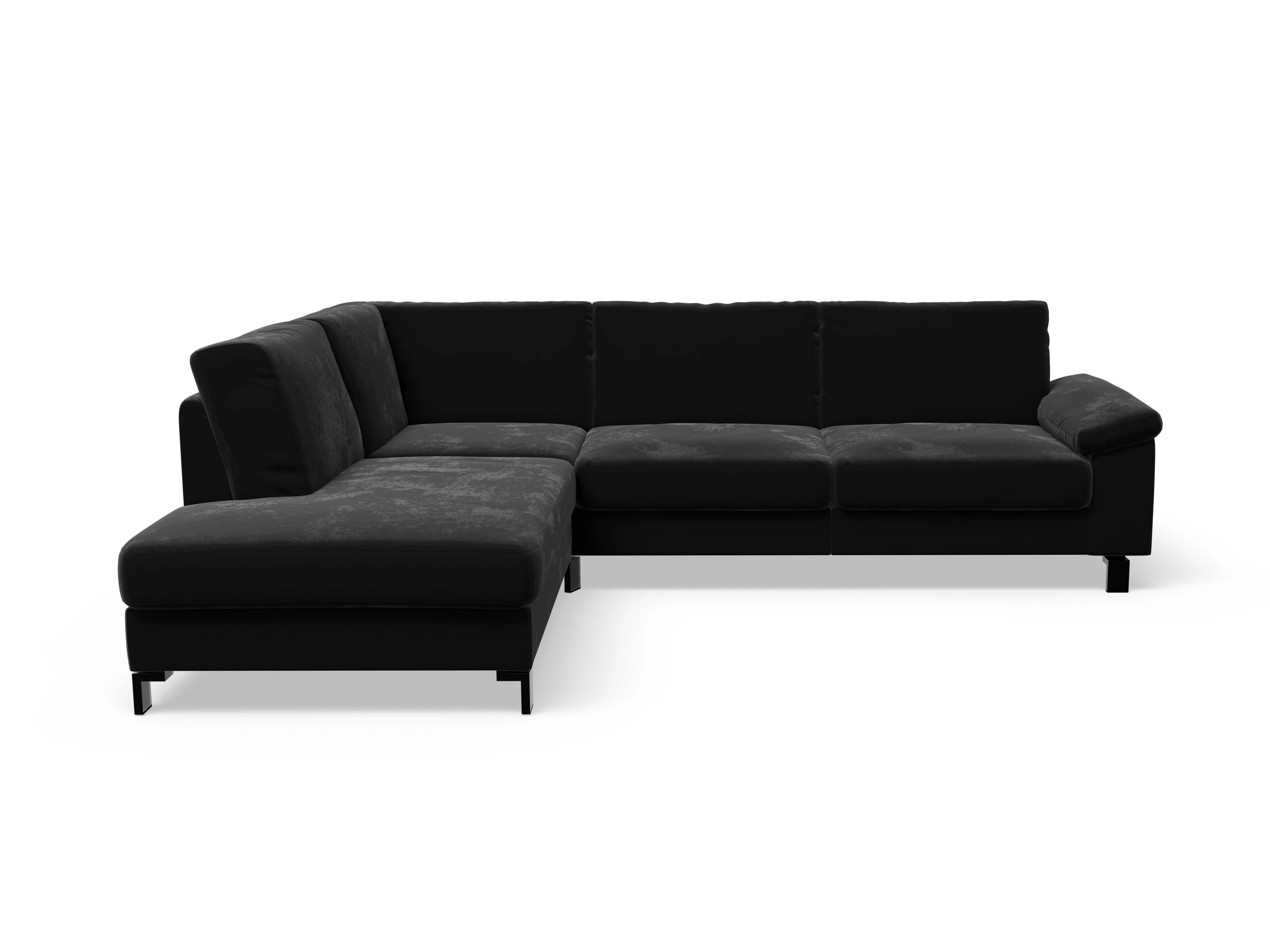 Ansicht des Produktes Casco 2.0 Ecksofa links Abschluss offen in Stoff Schwarz