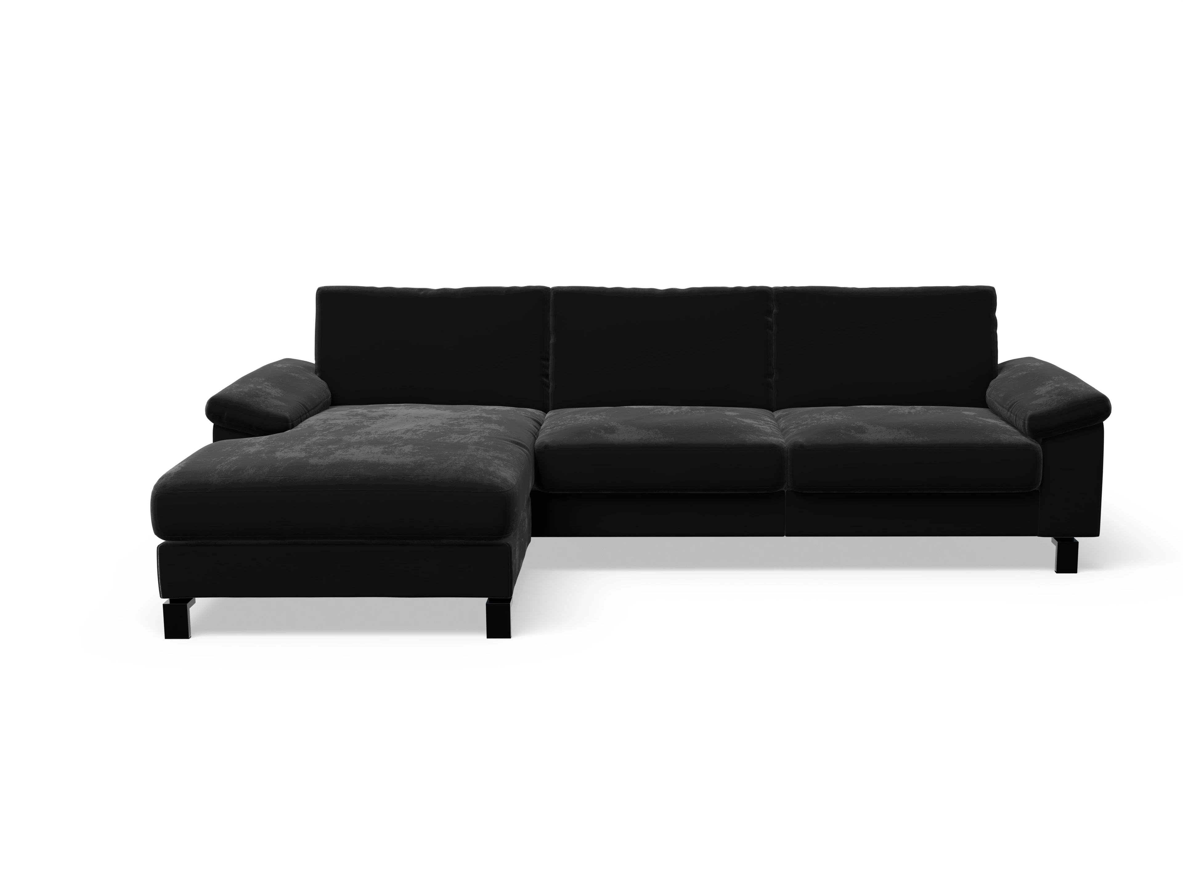 Ansicht des Produktes Casco 2.0 Ecksofa links Abschluss offen in Stoff Schwarz
