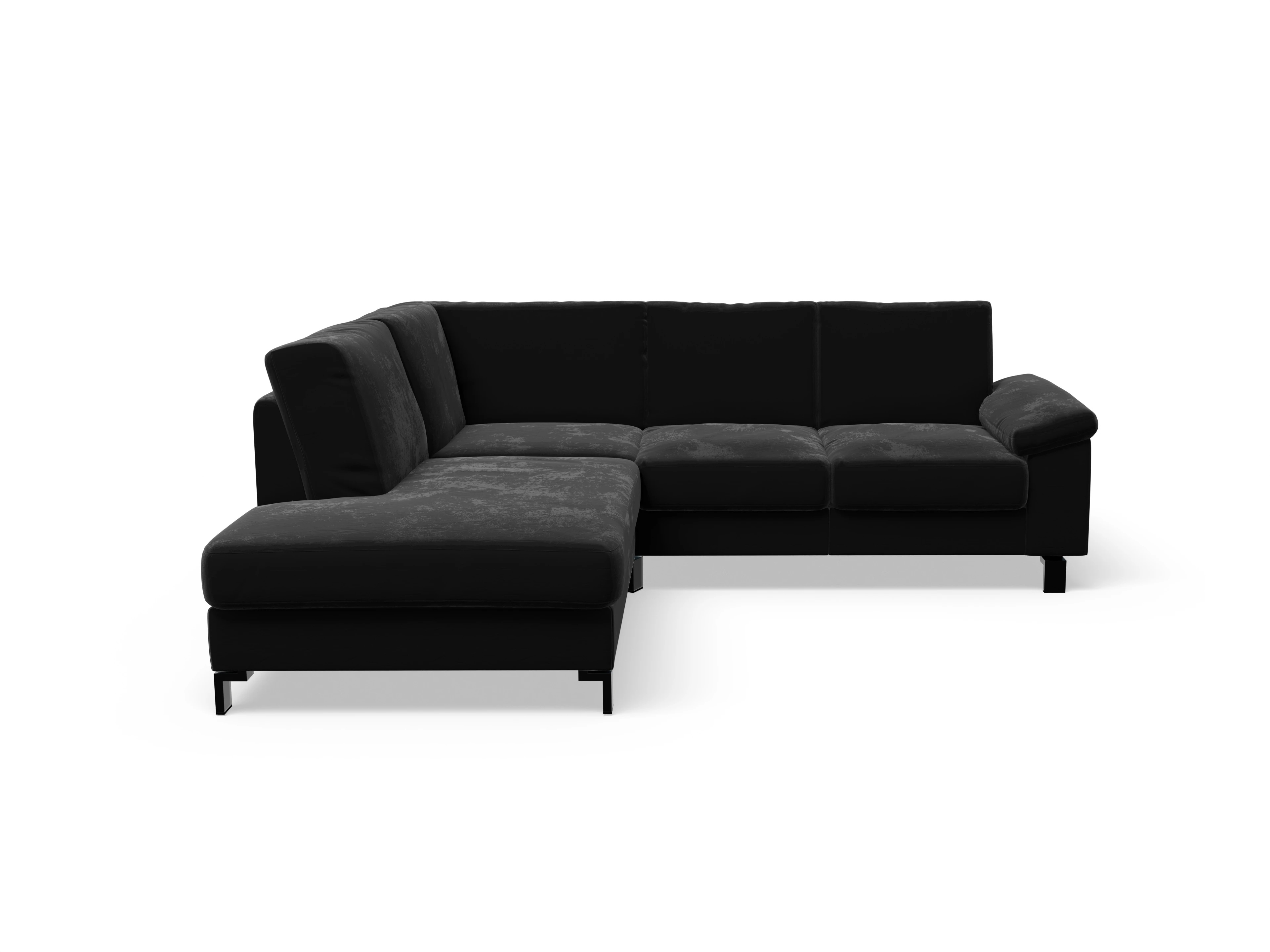 Casco Ecksofa UM Small L Ansicht des Produktes Casco 2.0 Ecksofa links Abschluss offen in Stoff Schwarz