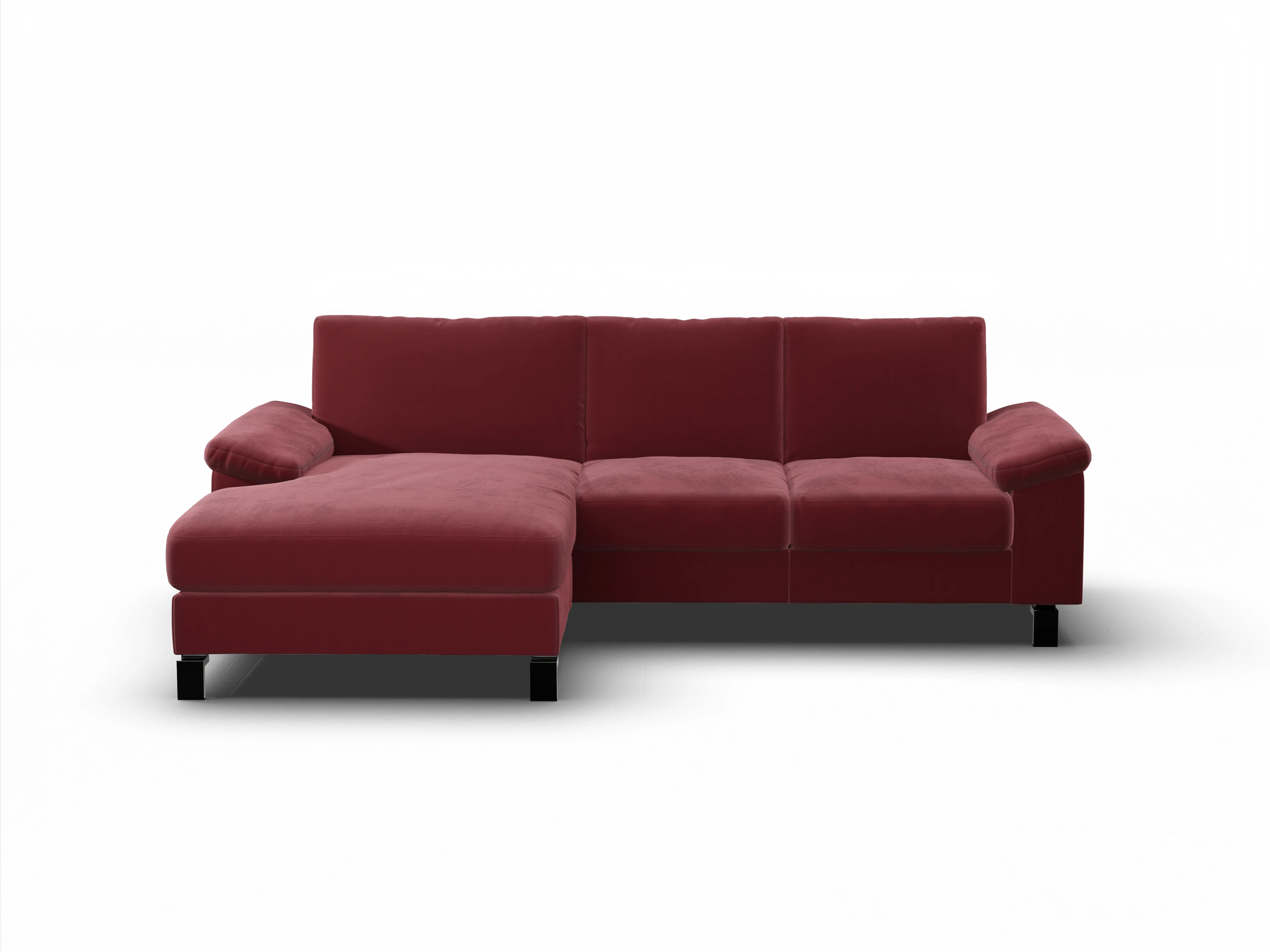 Ansicht des Produktes Casco 2.0 Ecksofa links Abschluss offen in Stoff Rot
