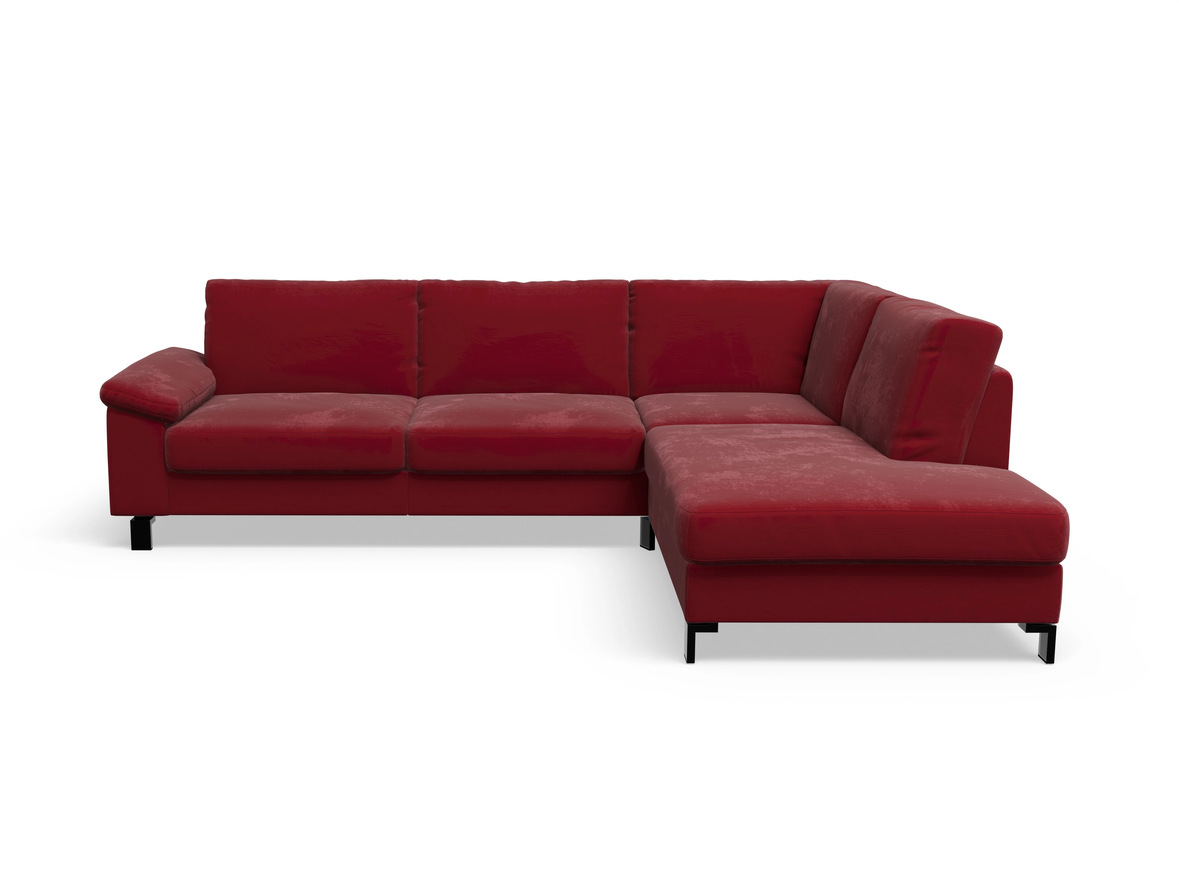 Ansicht des Produktes Casco 2.0 Ecksofa rechts Abschluss offen in Stoff Rot