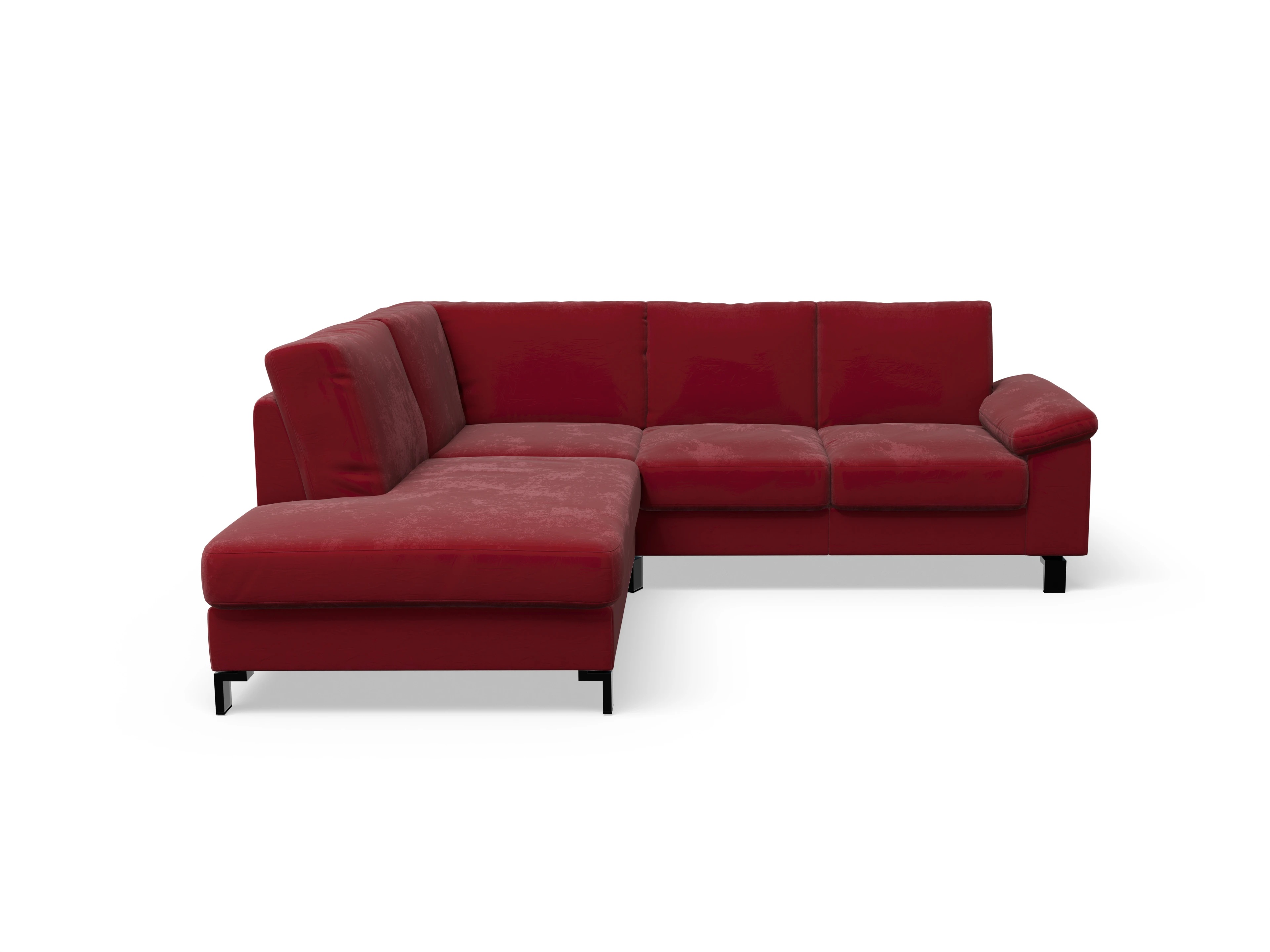 Casco Ecksofa UM Small L Ansicht des Produktes Casco 2.0 Ecksofa links Abschluss offen in Stoff Rot