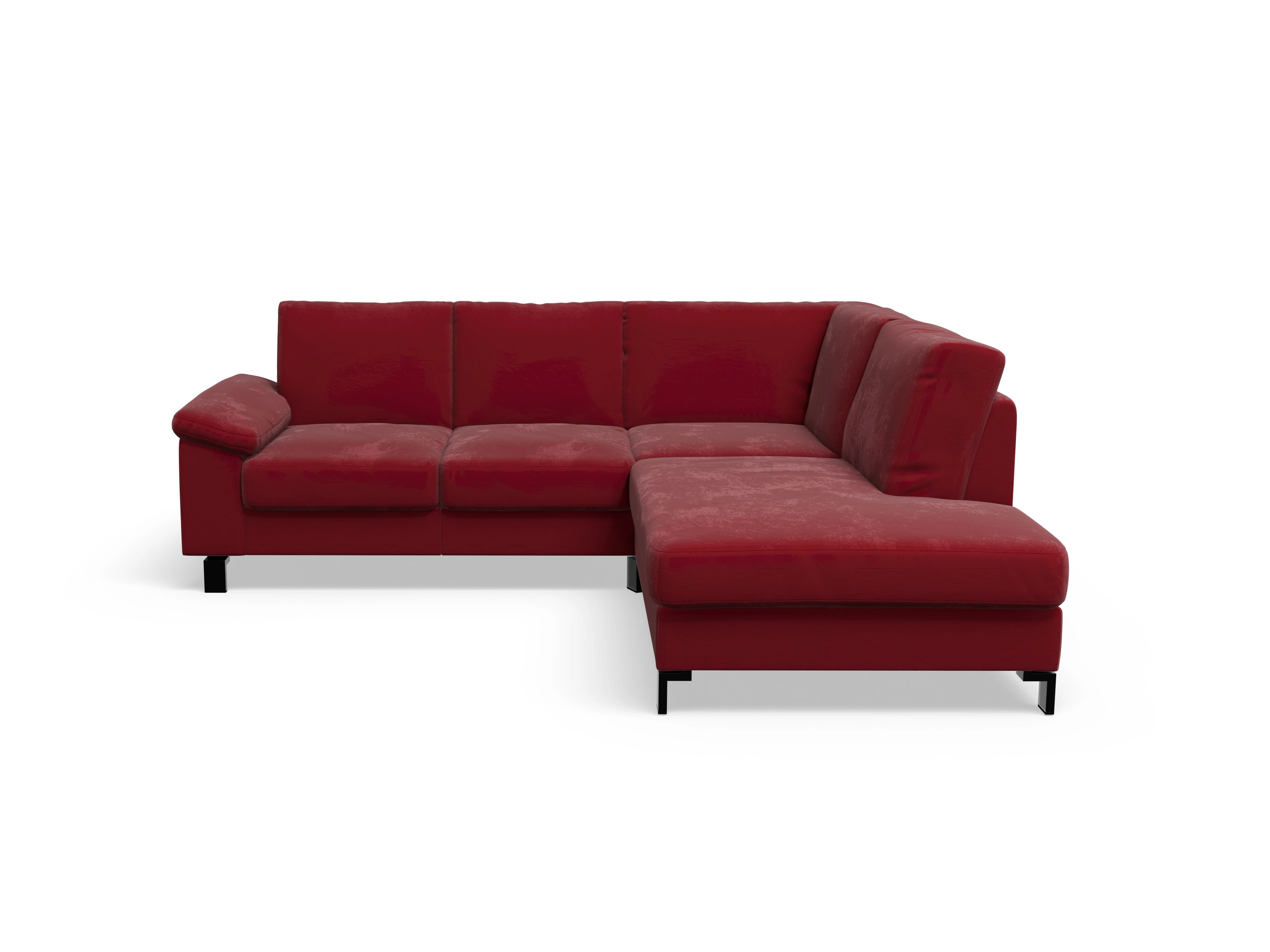 Ansicht des Produktes Casco 2.0 Ecksofa rechts Abschluss offen in Stoff Rot