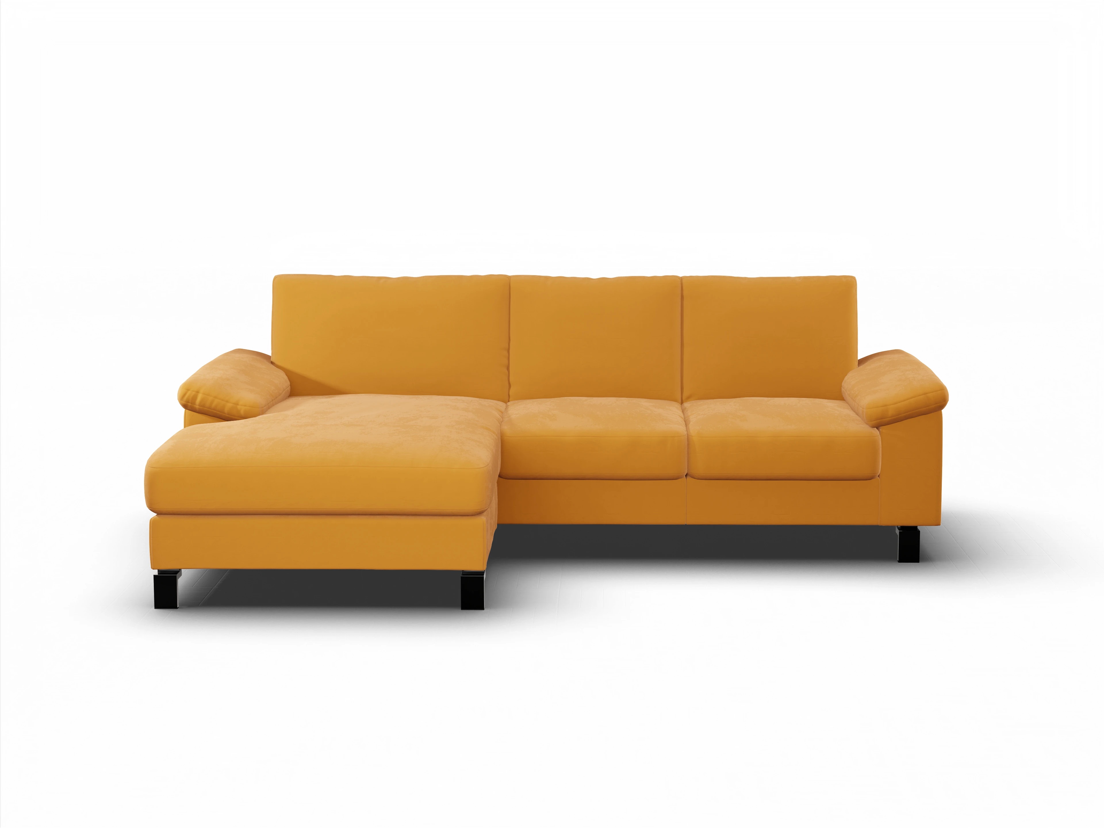 Casco Ecksofa LO Medium L Ansicht des Produktes Casco 2.0 Ecksofa links Abschluss offen in Stoff Gelb