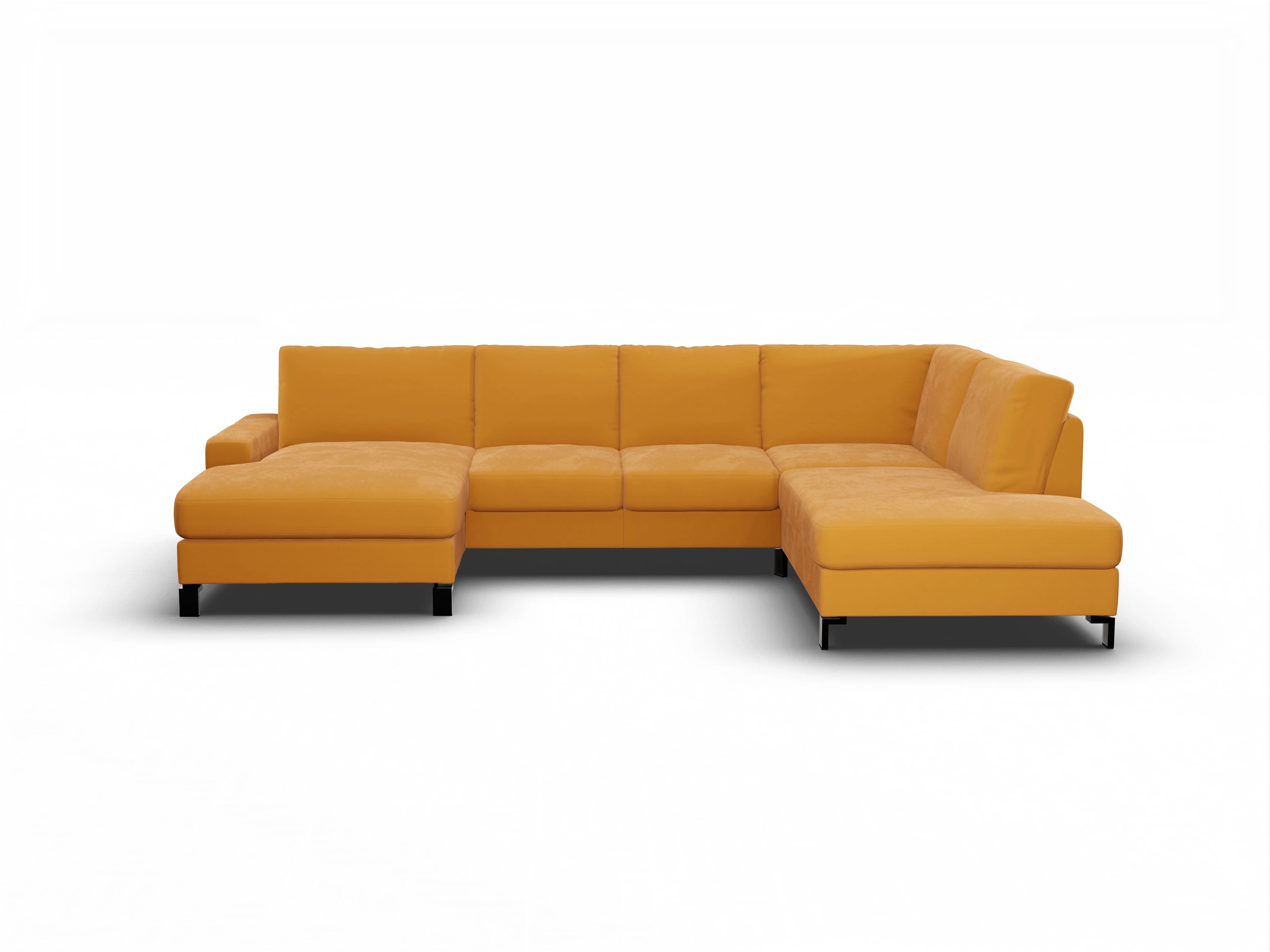 Ansicht des Produktes Casco 2.0 Wohnlandschaft offen beidseitig in Stoff Gelb