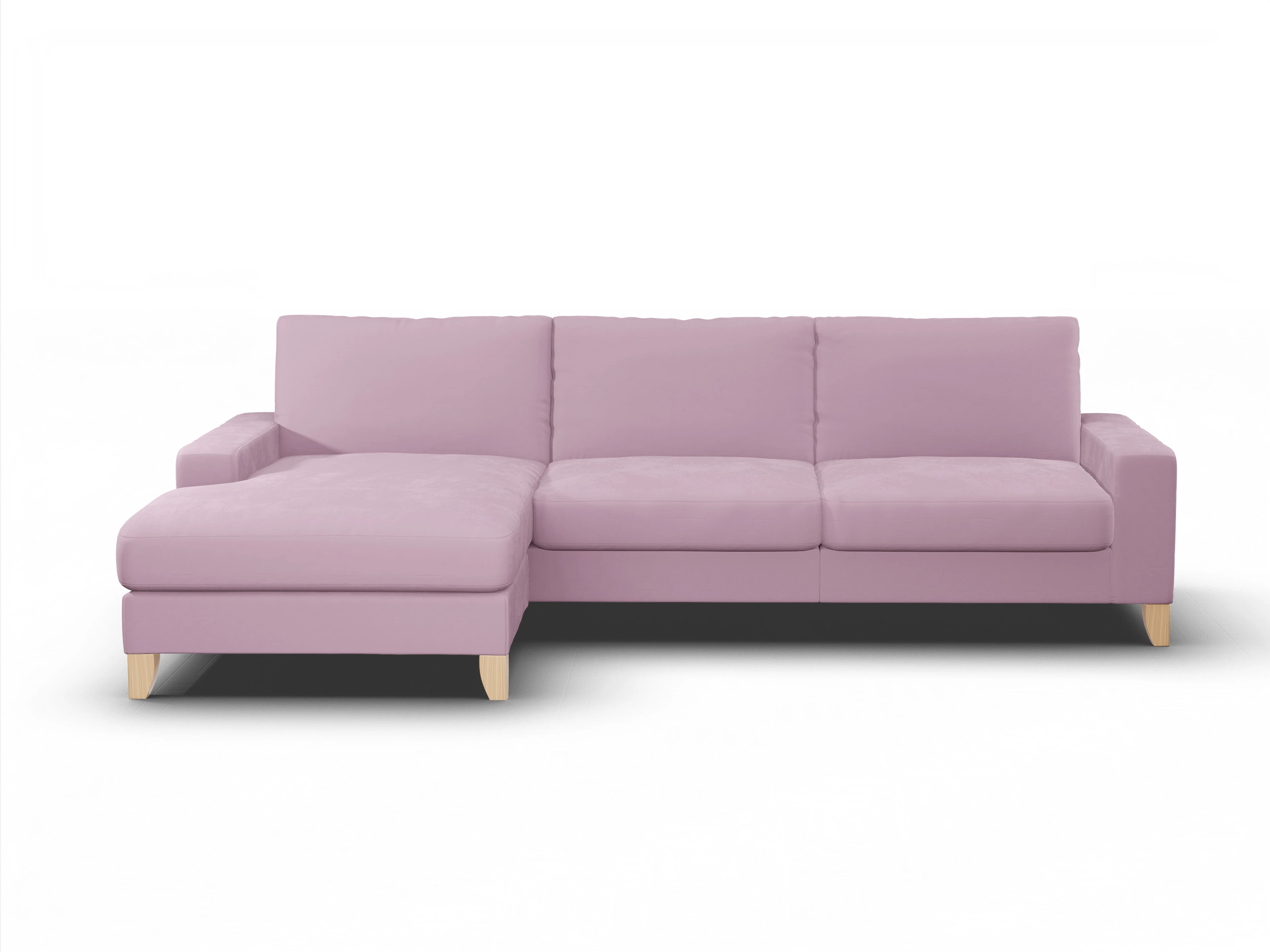 Ansicht des Produktes Casco 2.0 Ecksofa links Abschluss offen in Stoff Rosa