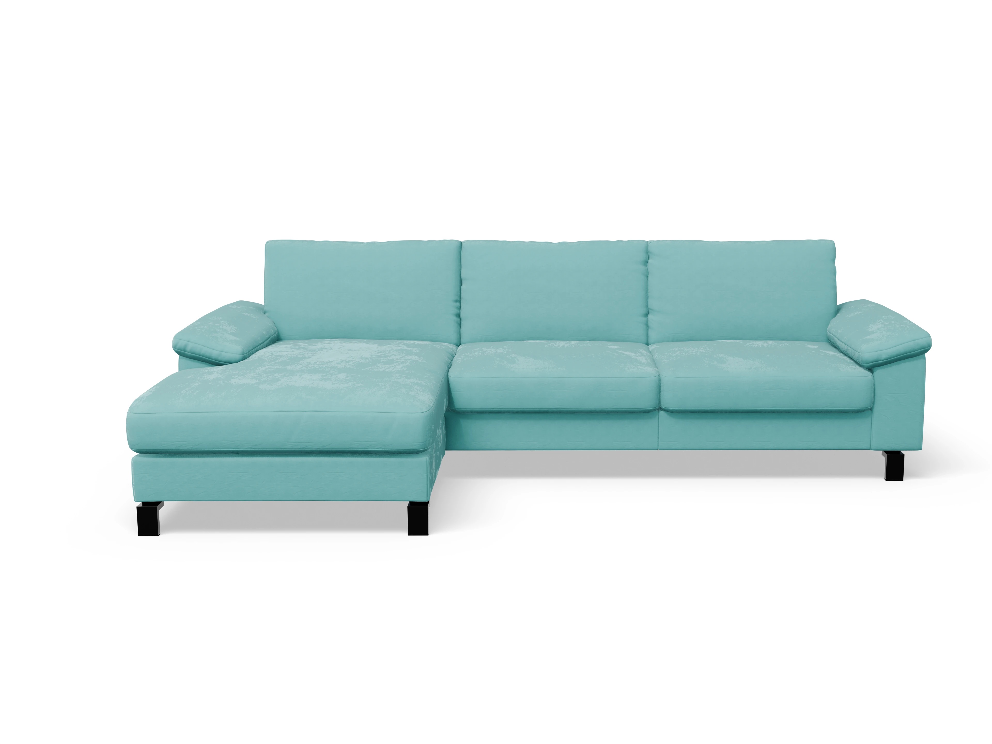 Ansicht des Produktes Casco 2.0 Ecksofa links Abschluss offen in Stoff Blau
