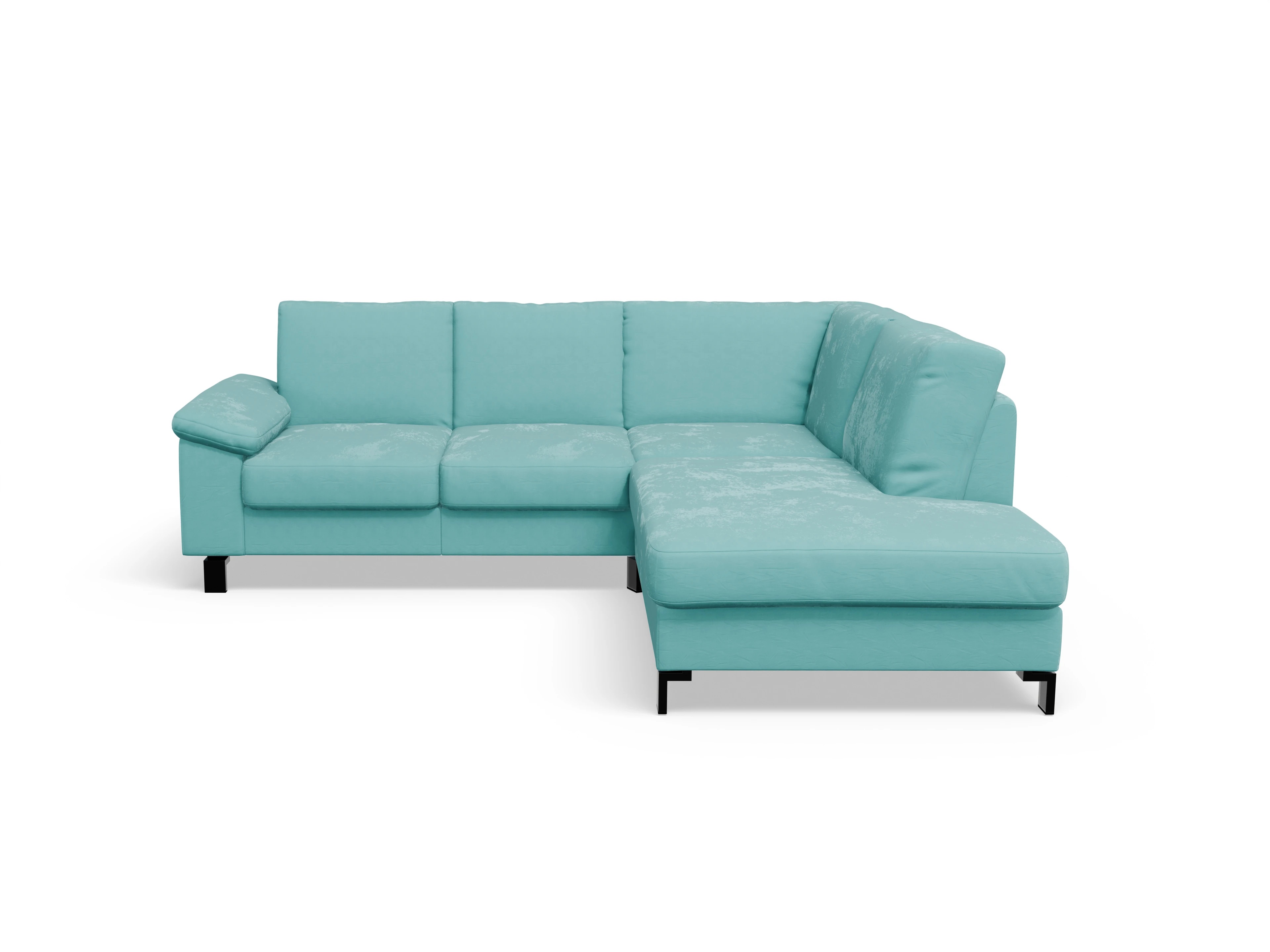 Casco Ecksofa UM Small R Ansicht des Produktes Casco 2.0 Ecksofa rechts Abschluss offen in Stoff Blau