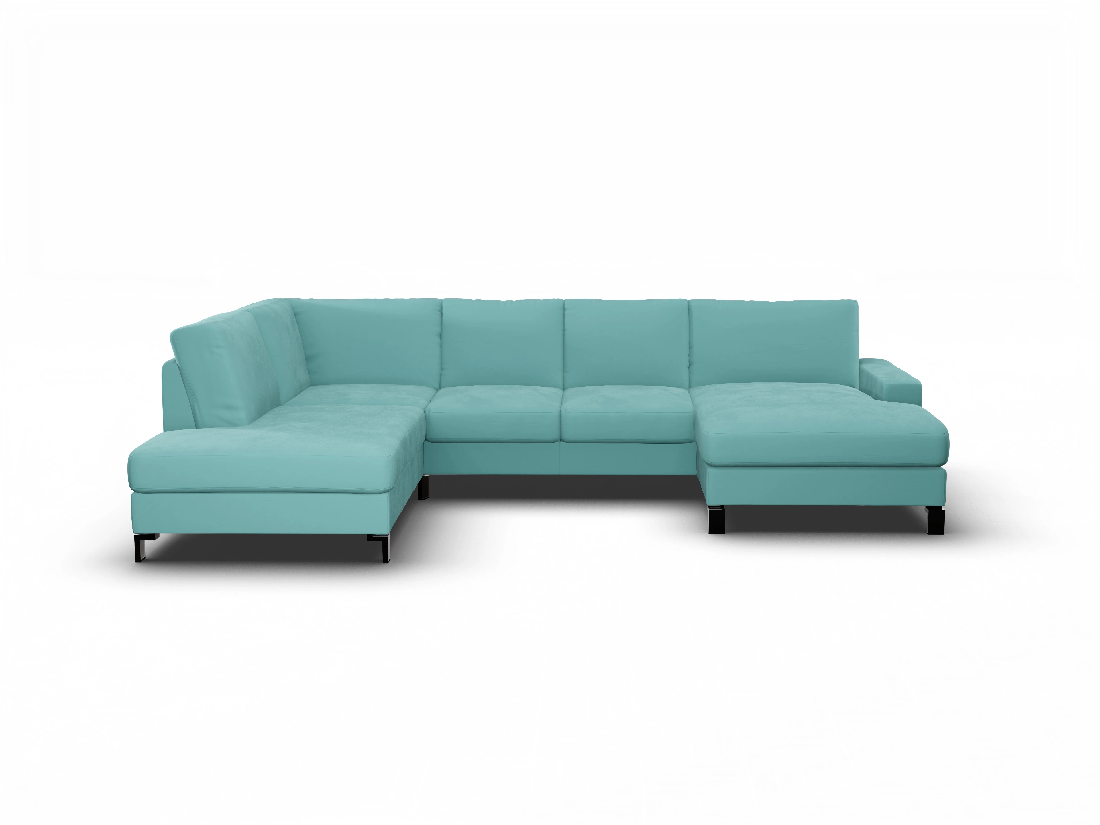 Ansicht des Produktes Casco 2.0 Wohnlandschaft offen beidseitig in Stoff Blau