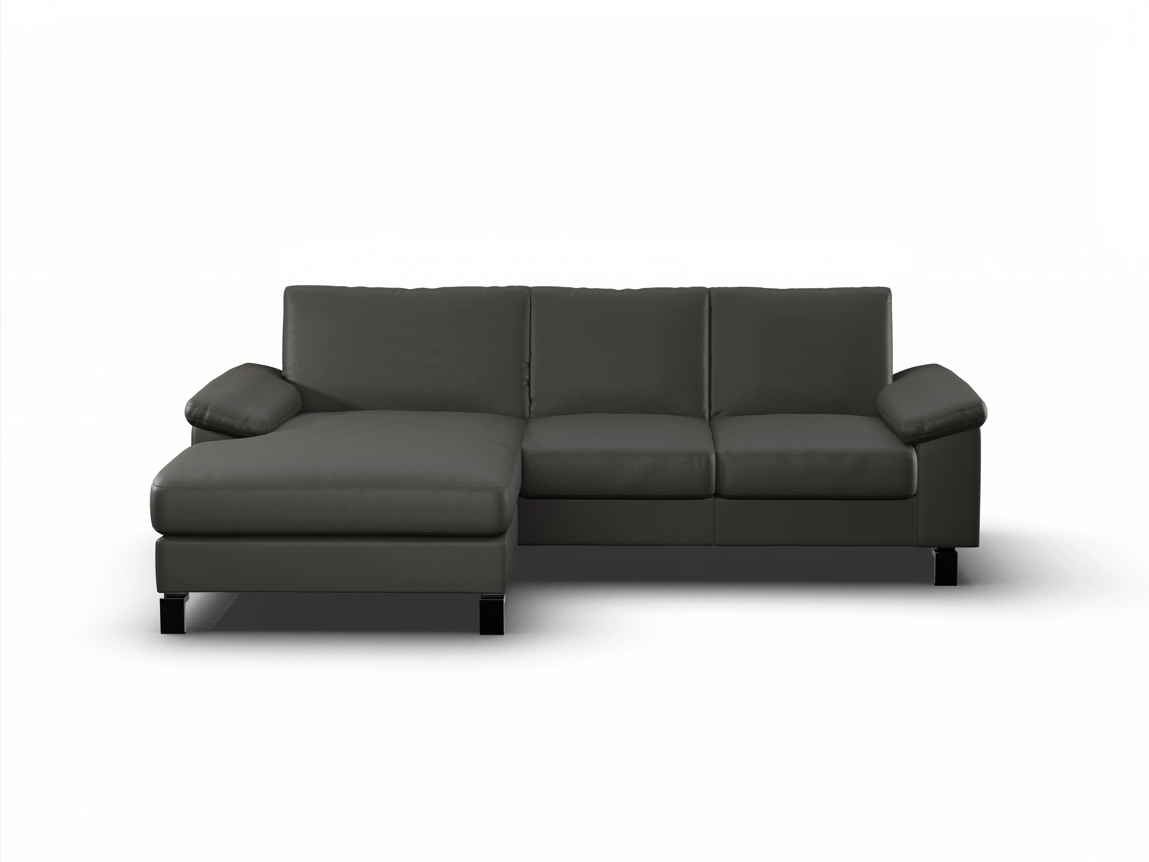 Ansicht des Produktes Casco 2.0 Ecksofa links Abschluss offen in Leder Grau