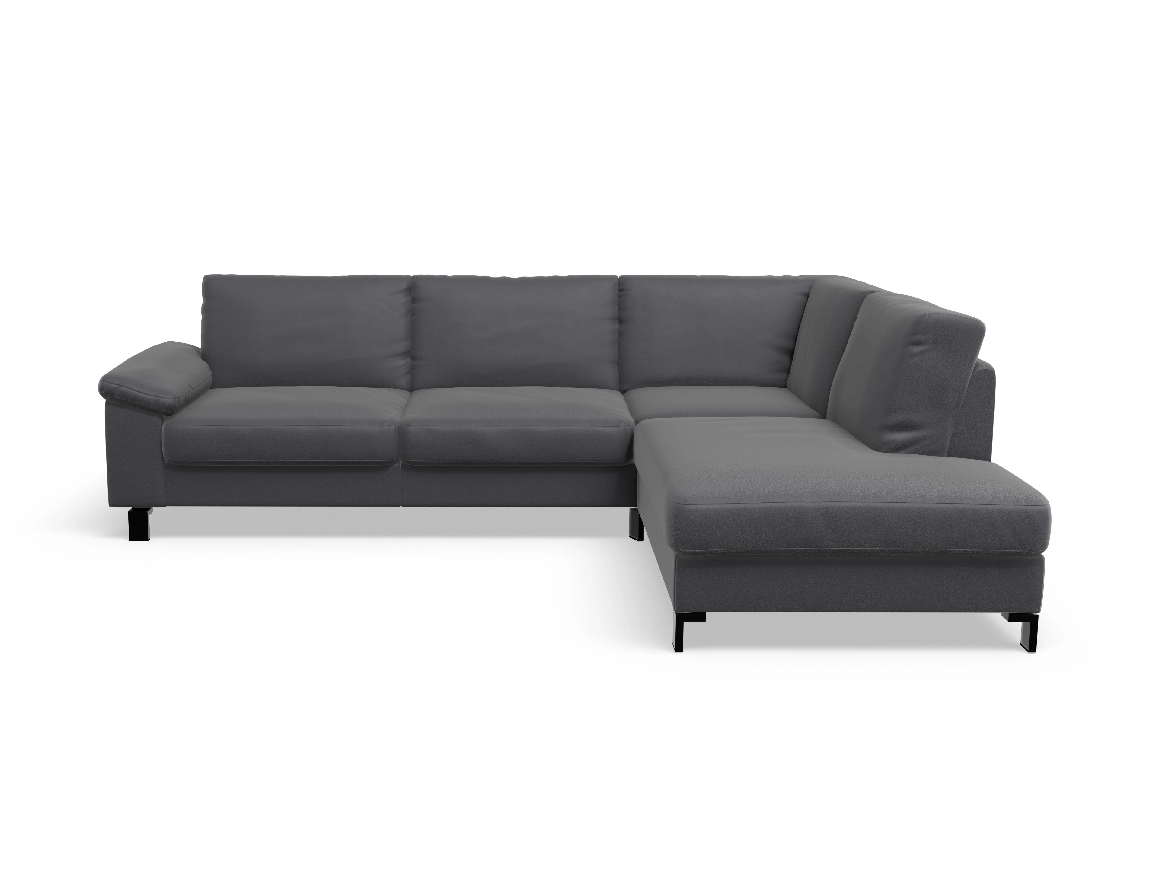 Ansicht des Produktes Casco 2.0 Ecksofa rechts Abschluss offen in Leder Grau