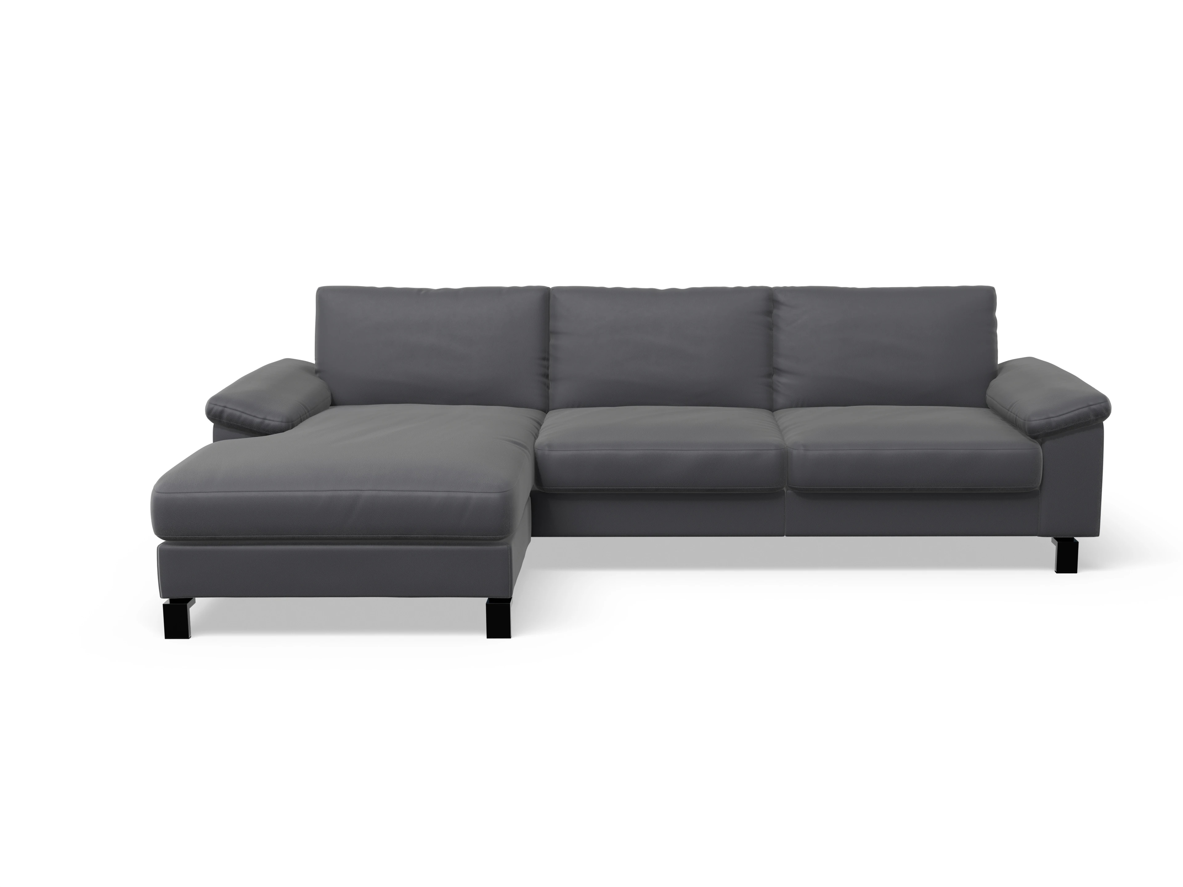 Ansicht des Produktes Casco 2.0 Ecksofa links Abschluss offen in Leder Grau